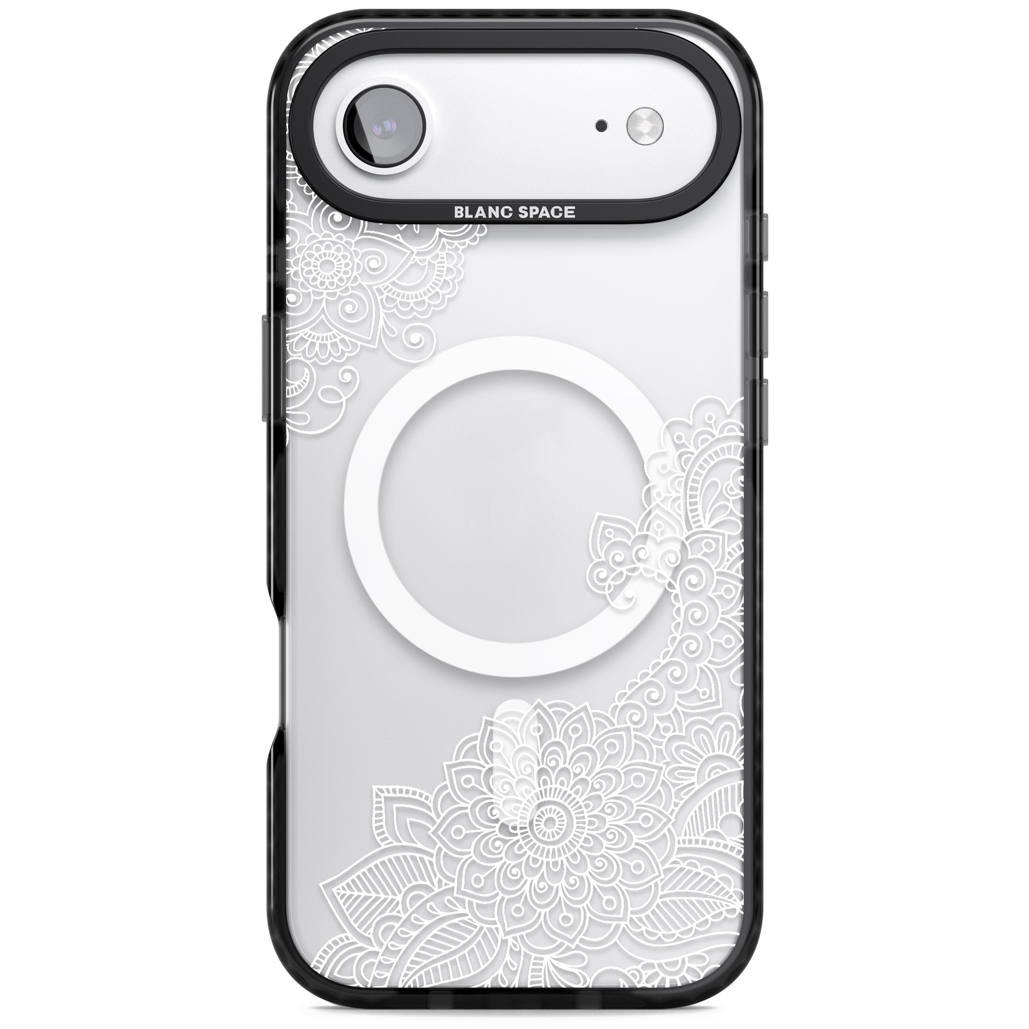 White Henna Botanicals iPhone 17 Air Impact Pro Black Phone Case