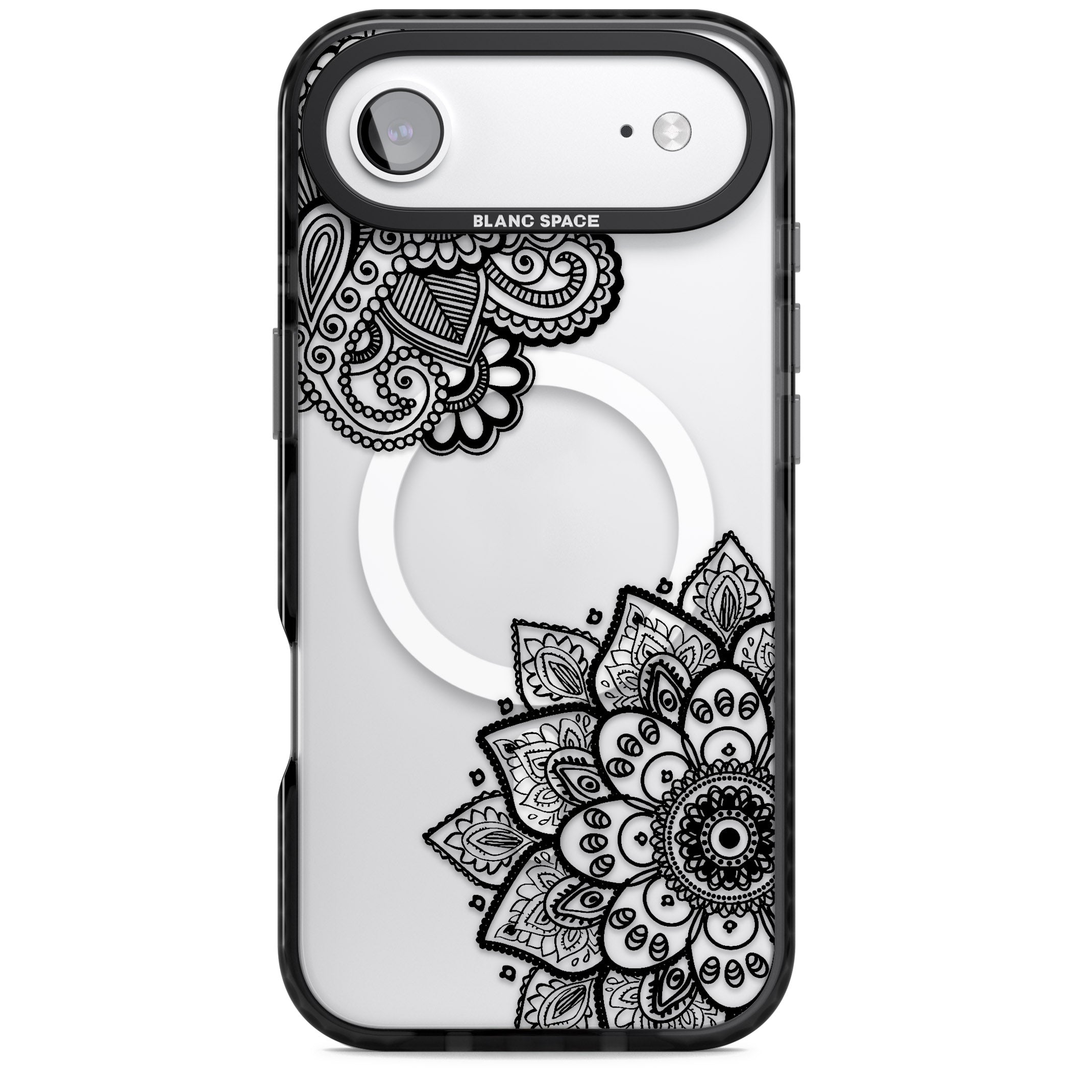 Black Henna Florals iPhone 17 Air Impact Pro Black Phone Case