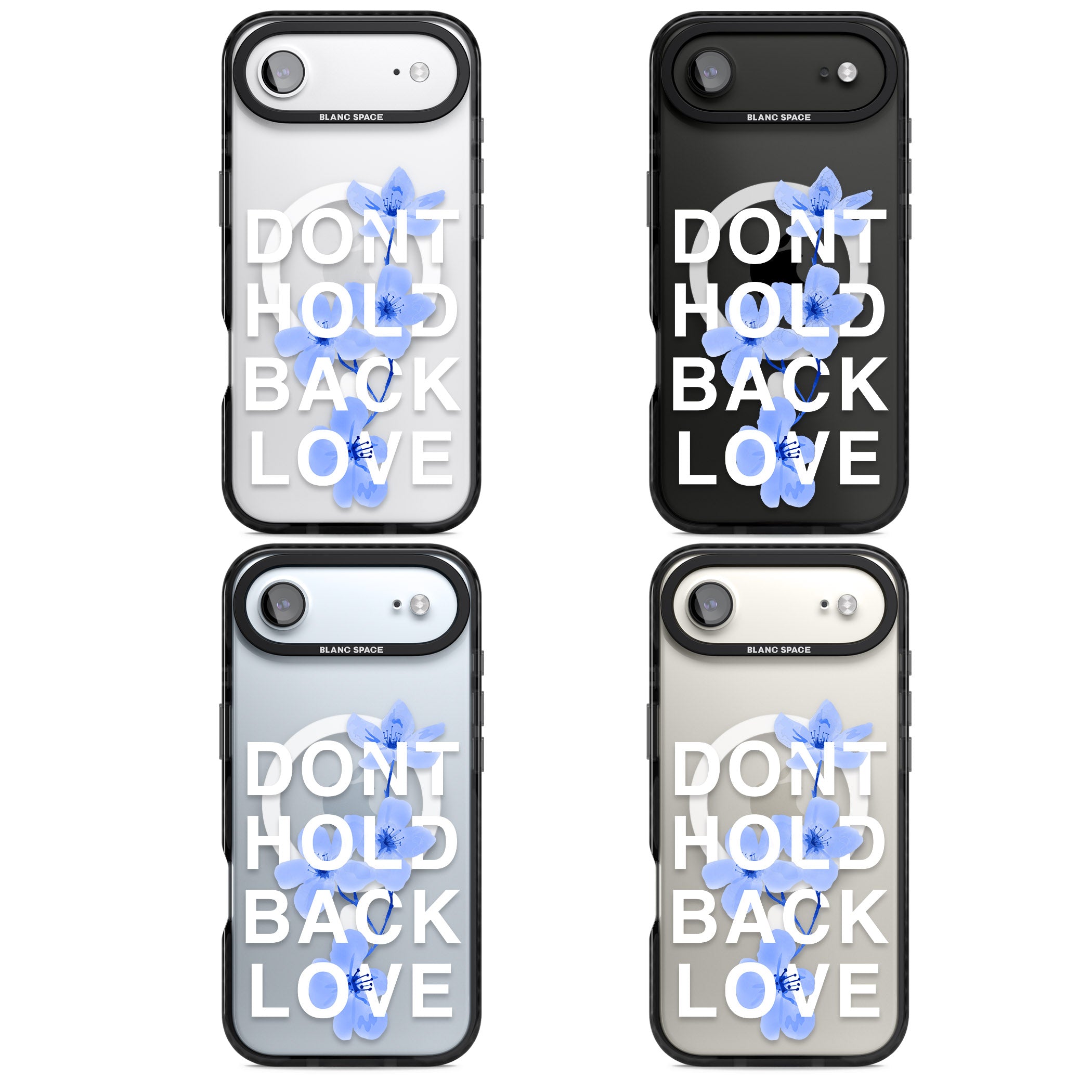 Don'T Hold Back Love Blue & White iPhone 17 Air Impact Pro Black Phone Case APT Impact Protection