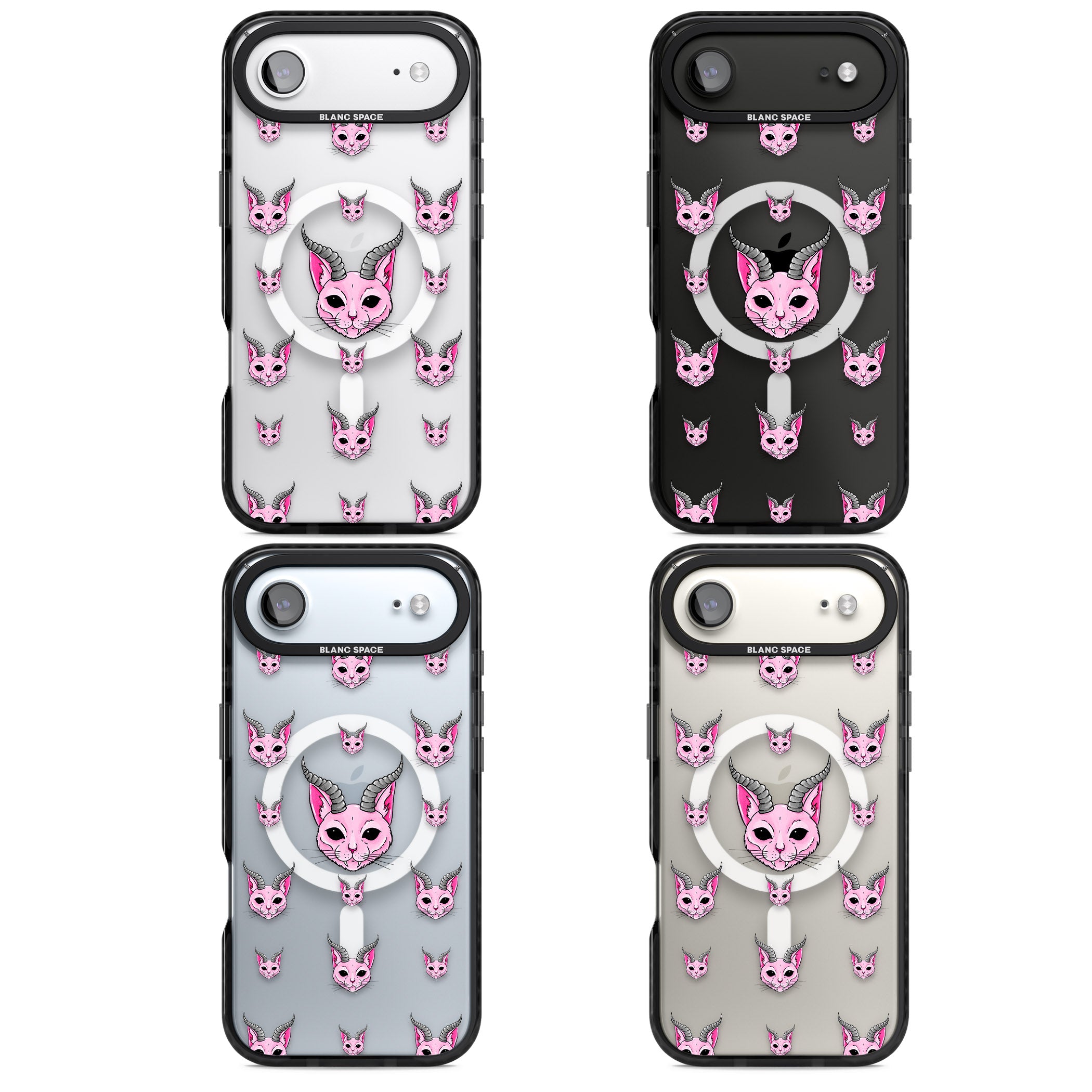 Demon Cat Pattern iPhone 17 Air Impact Pro Black Phone Case APT Impact Protection