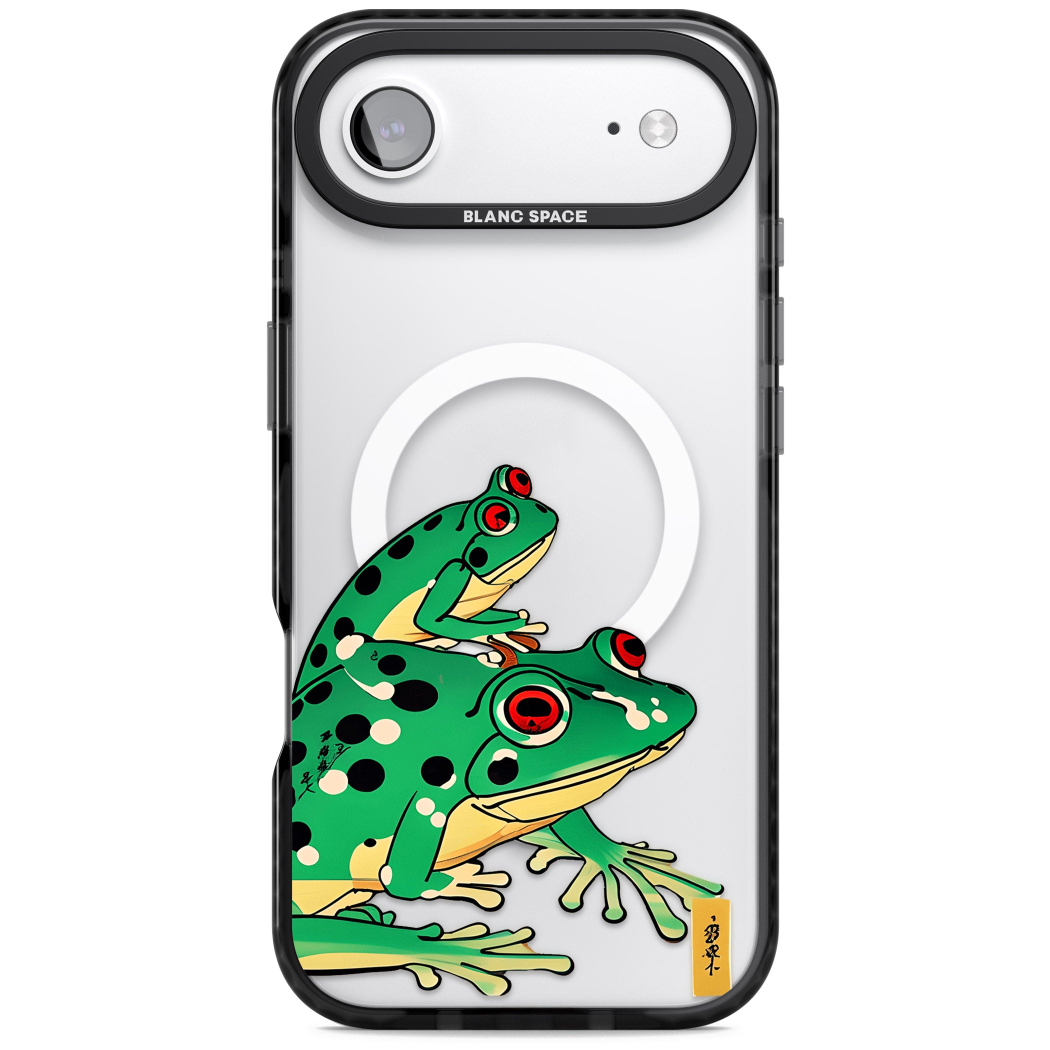 Matsumoto Hoji Frog Green iPhone 17 Air Impact Pro Black Phone Case