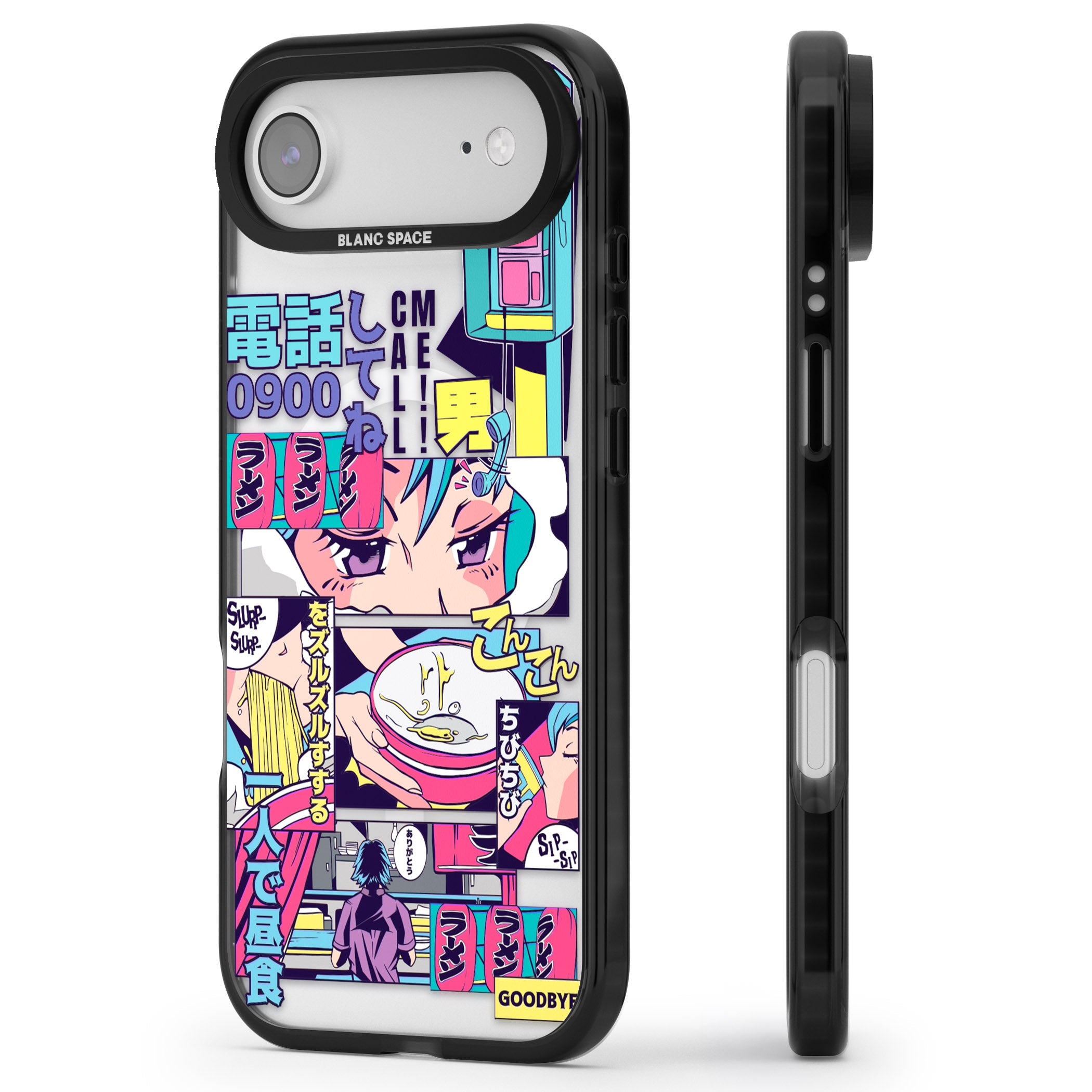 Vibrant Anime Comic iPhone 17 Air Impact Pro Black Phone Case Side Profile