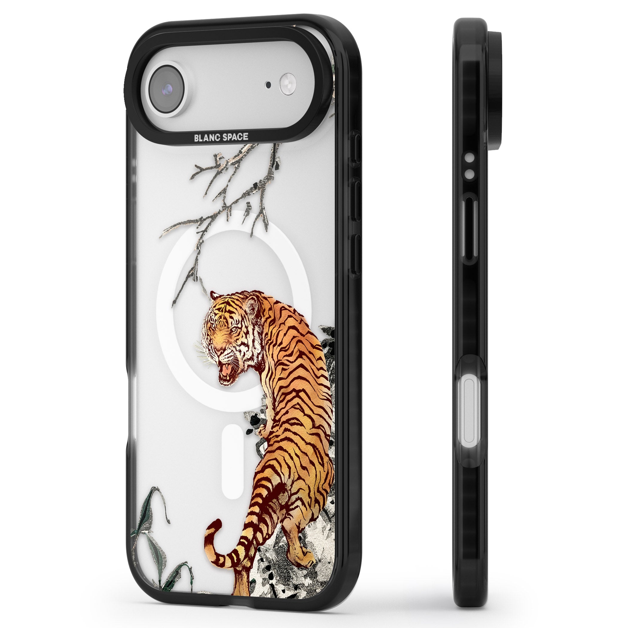 Roaring Tiger iPhone 17 Air Impact Pro Black Phone Case Side Profile