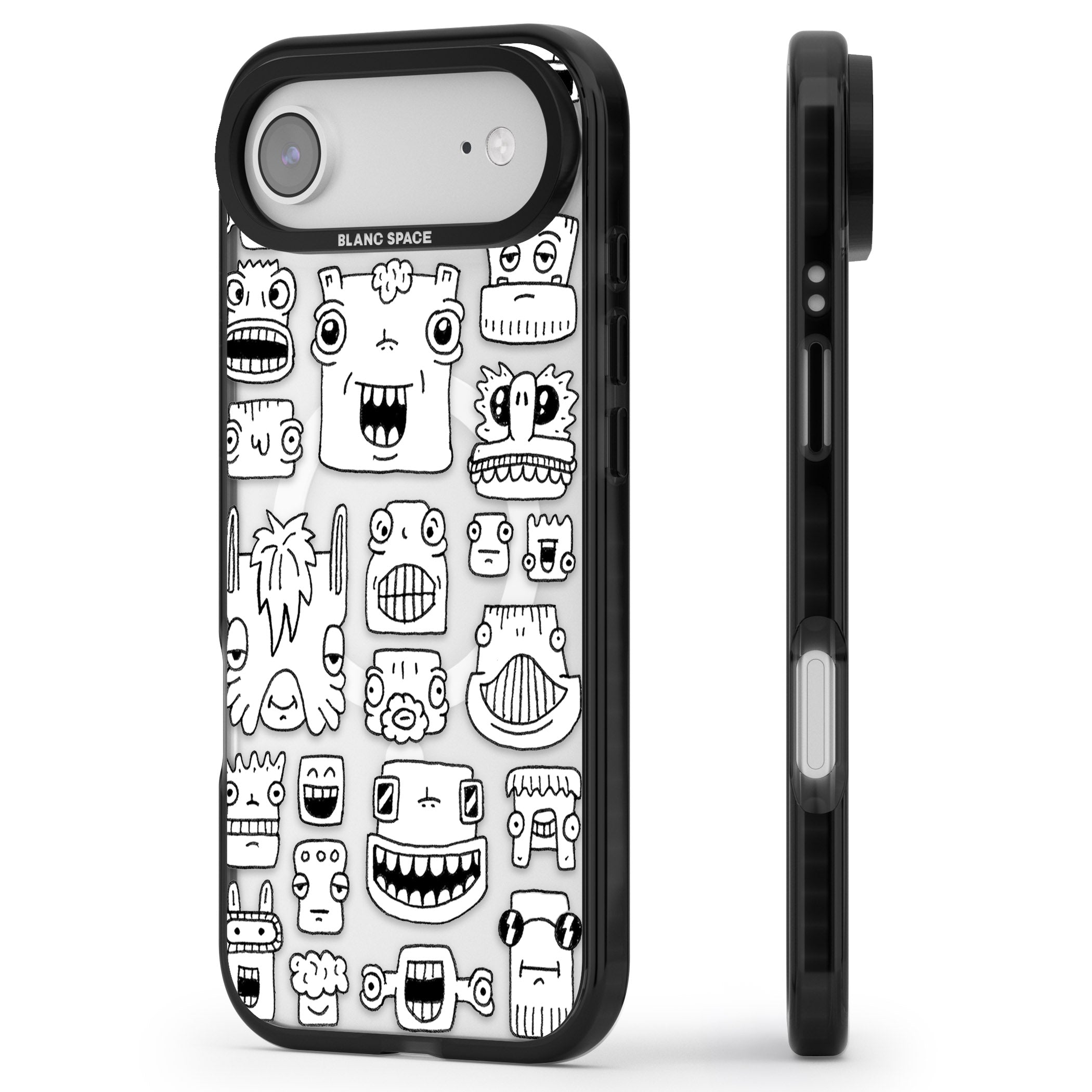 Burst Heads iPhone 17 Air Impact Pro Black Phone Case Side Profile