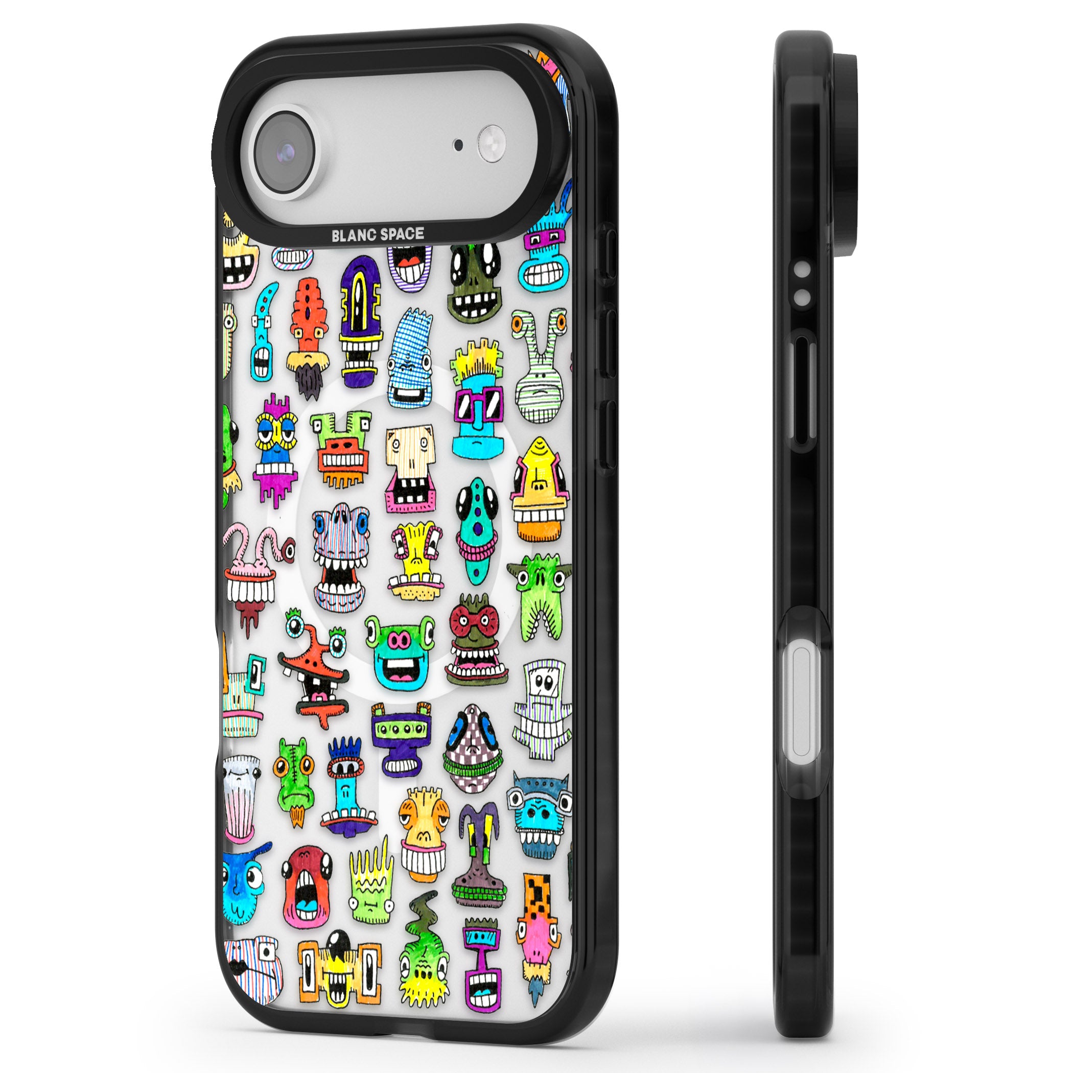 Familiar Faces iPhone 17 Air Impact Pro Black Phone Case Side Profile