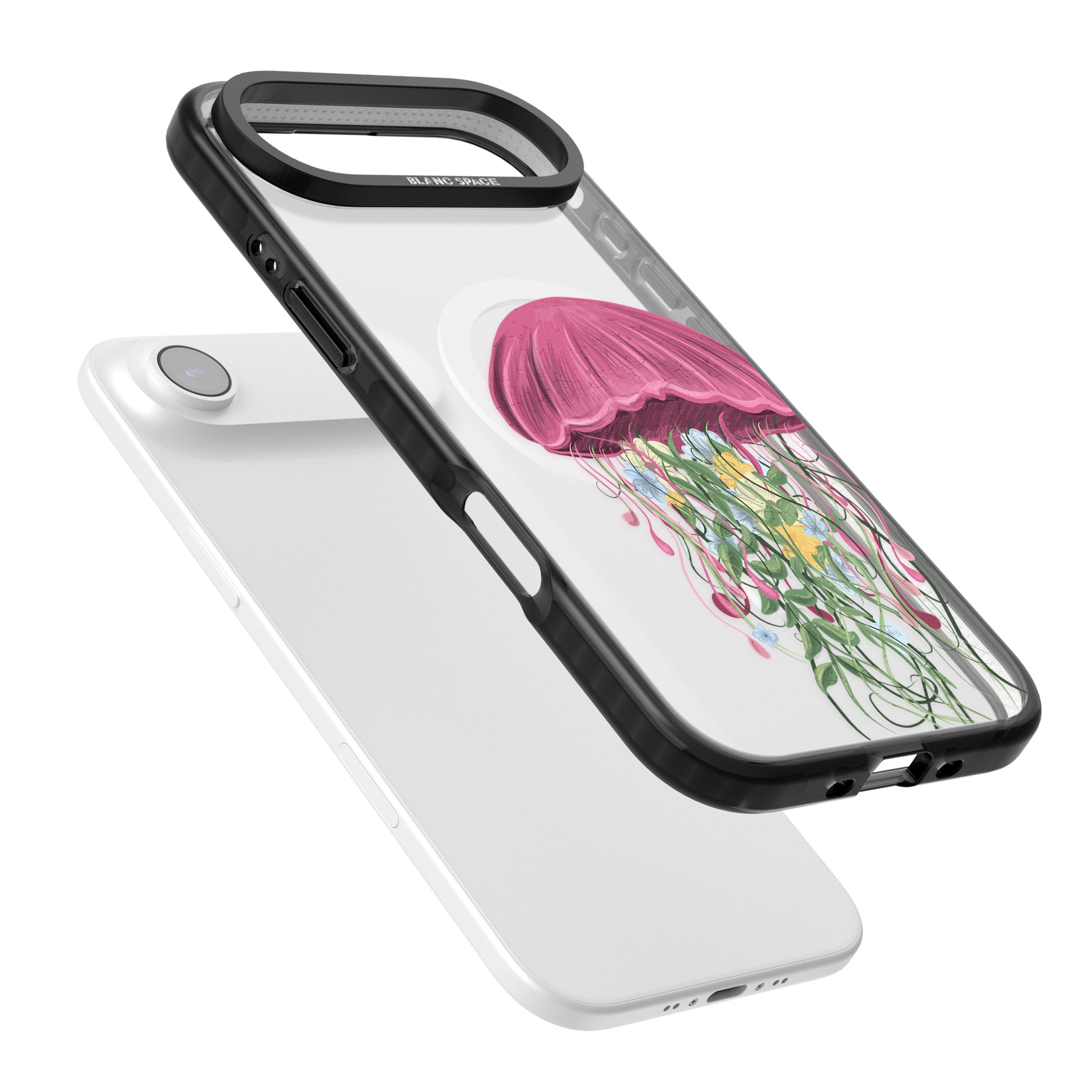 Botanical Jellyfish iPhone 17 Air Impact Pro Black Phone Case Colours