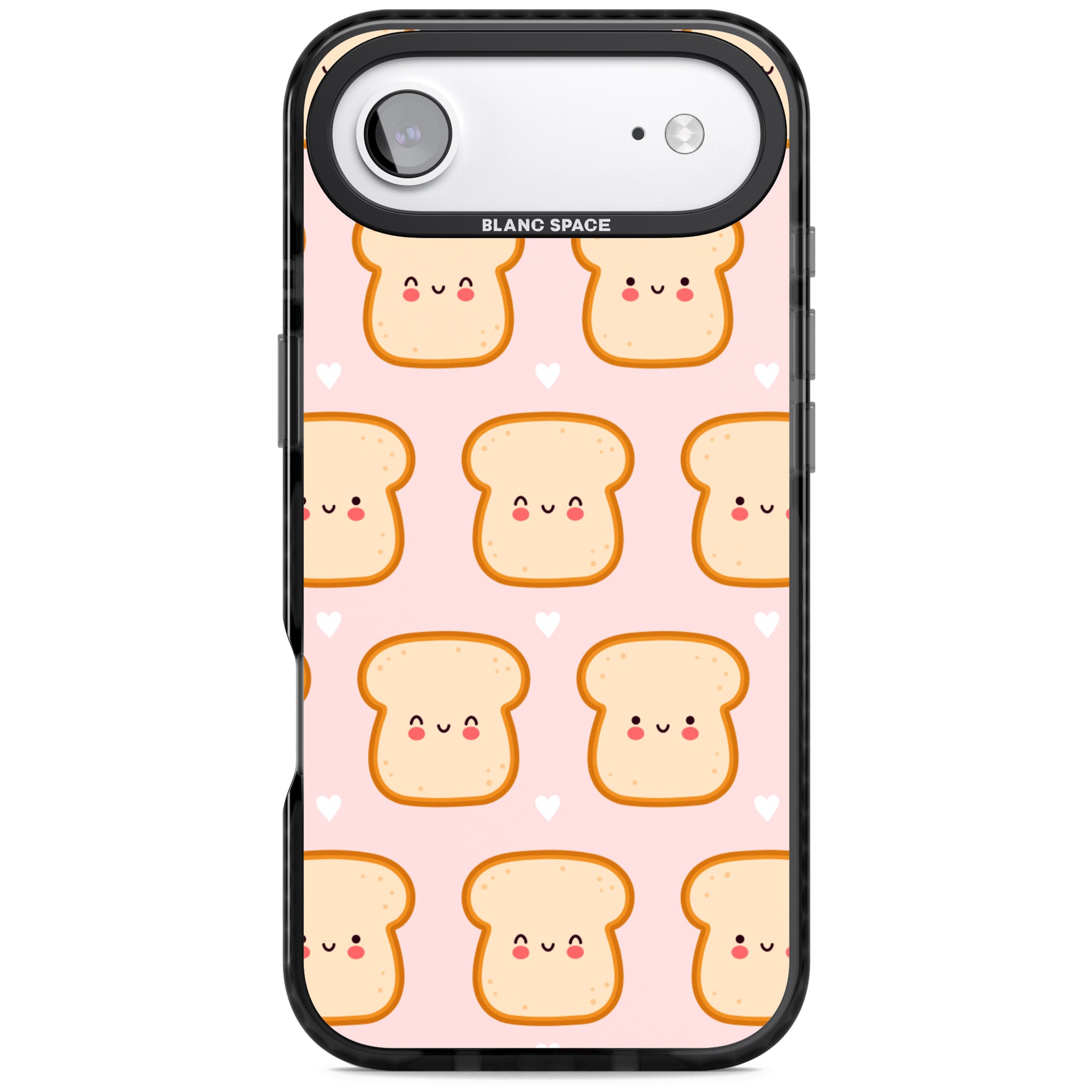 Bread Faces Kawaii Pattern iPhone 17 Air Impact Pro Black Phone Case