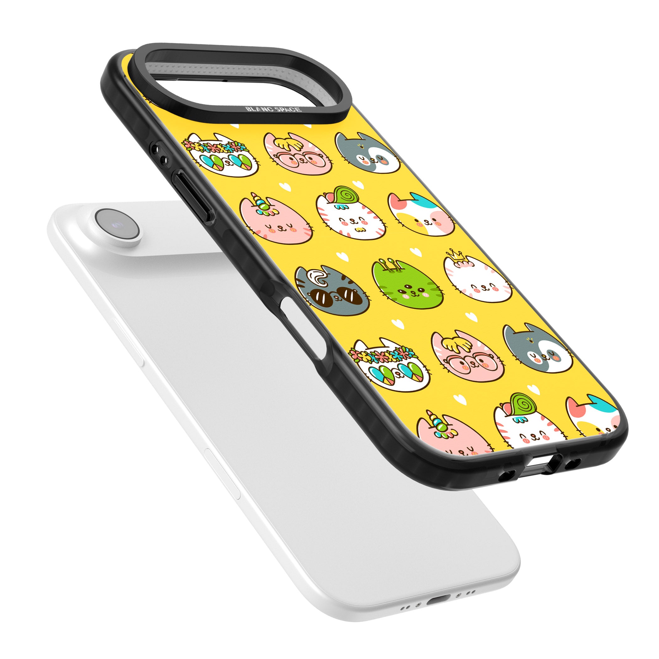 Mythical Cats Kawaii Pattern iPhone 17 Air Impact Pro Black Phone Case Colours