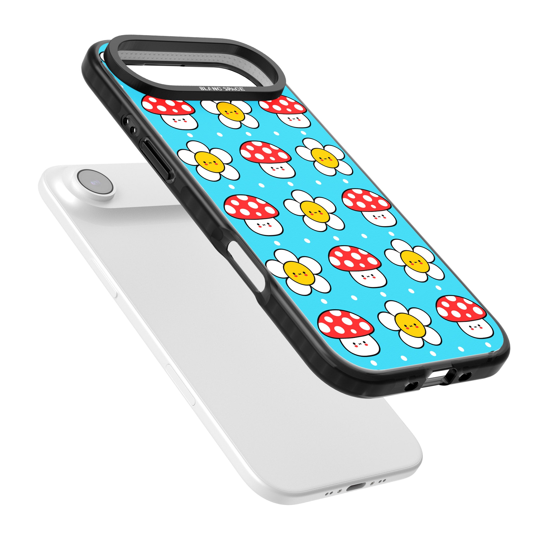 Shroom Bunnies Kawaii Pattern iPhone 17 Air Impact Pro Black Phone Case Colours