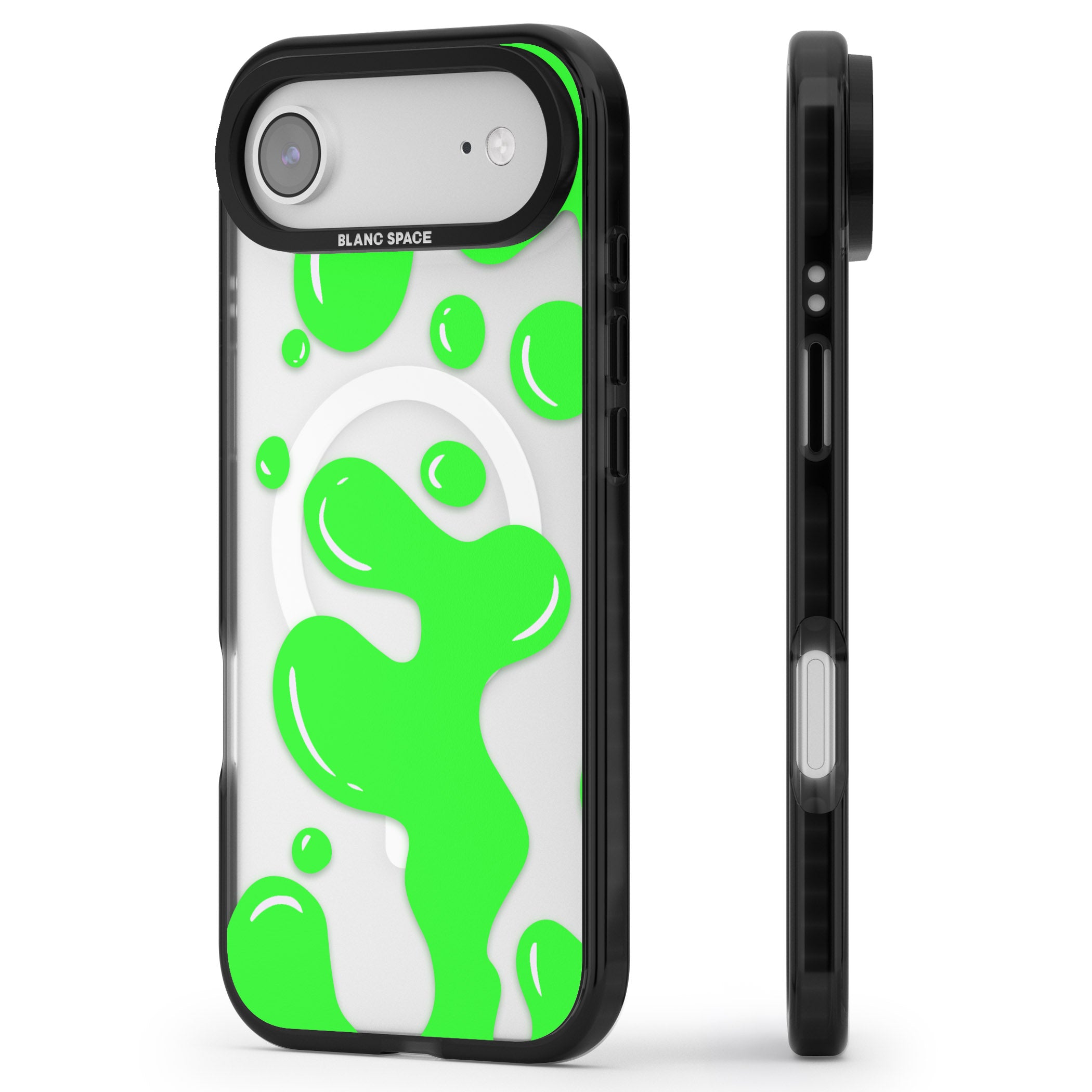 Green Lava Lamp iPhone 17 Air Impact Pro Black Phone Case Side Profile