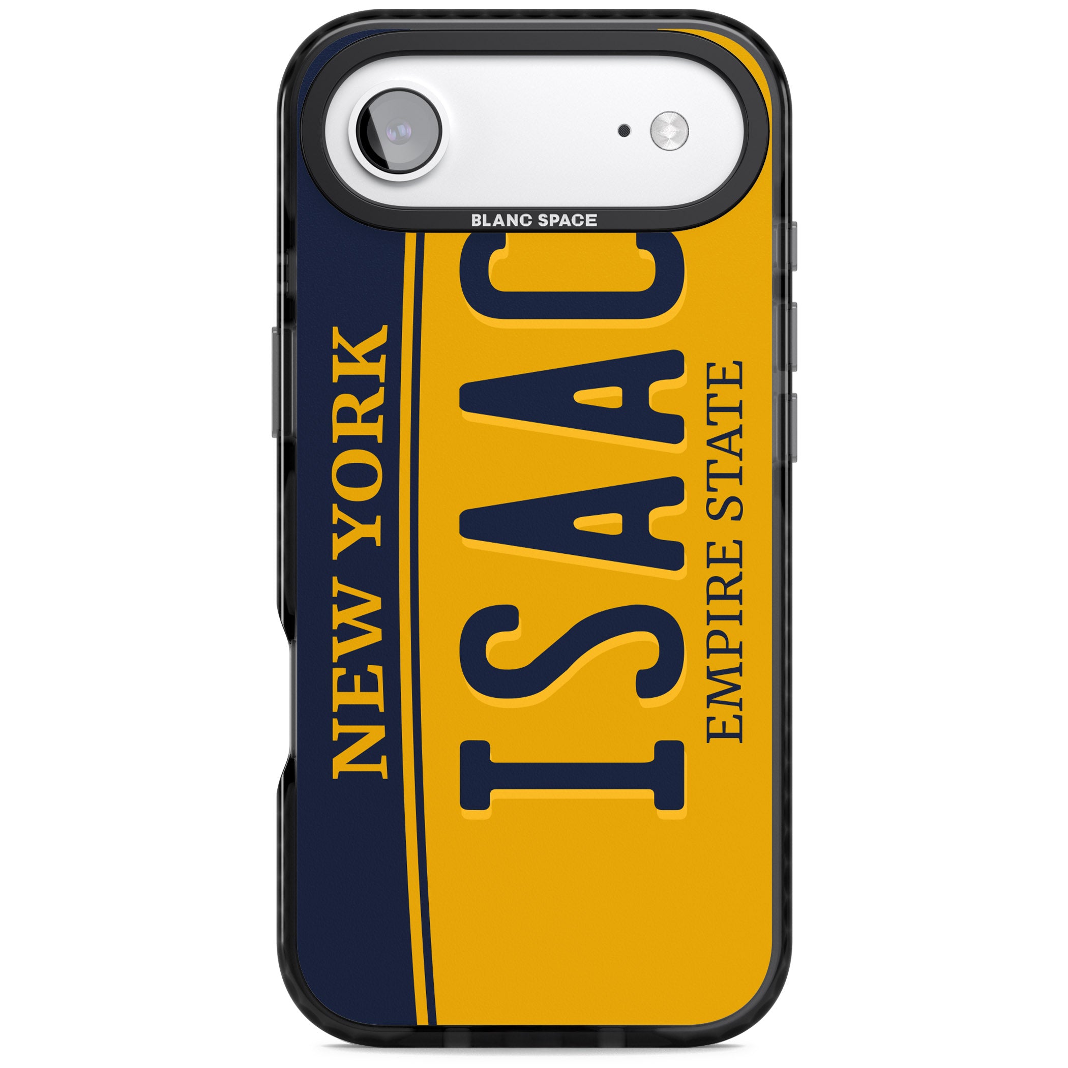 Personalised New York License Plate iPhone 17 Air Impact Pro Black Phone Case