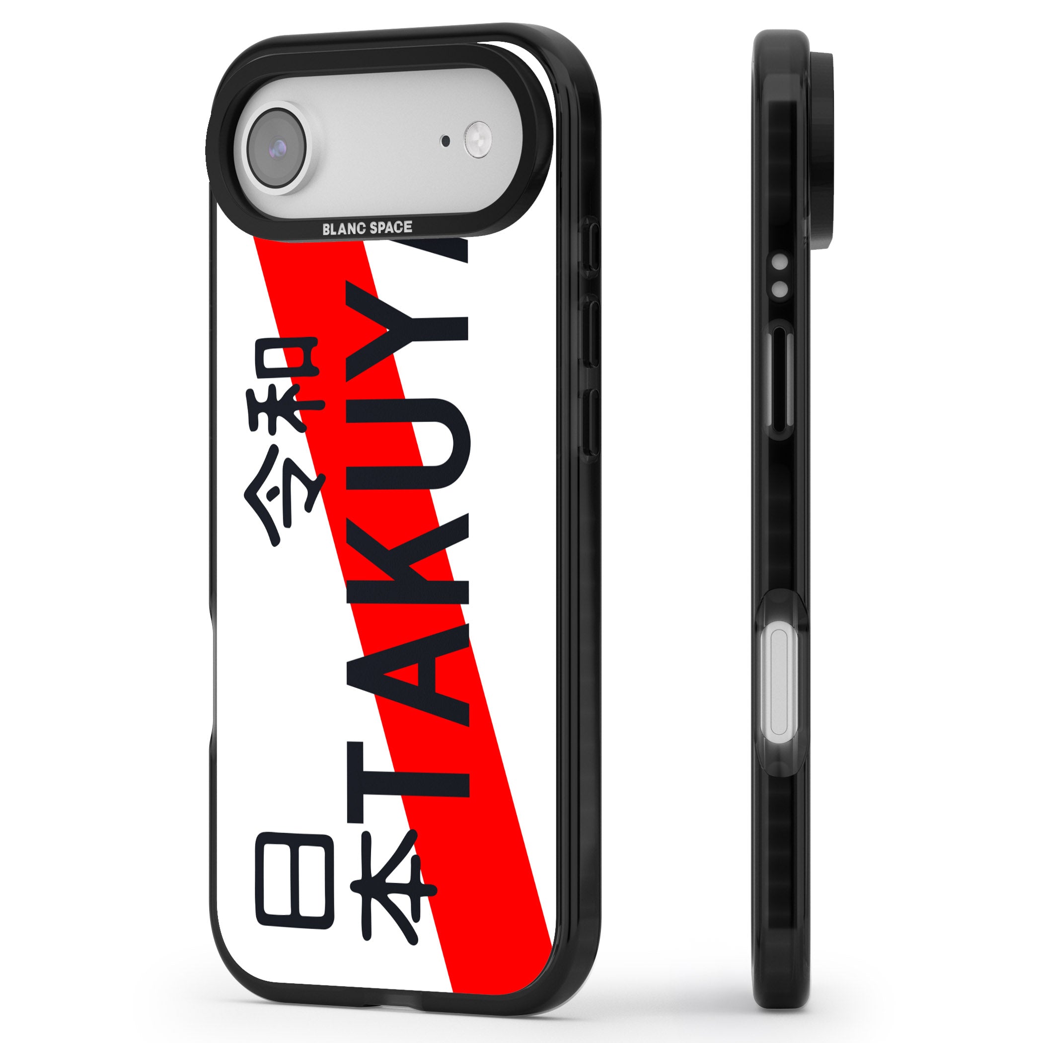 Personalised Japanese License Plate iPhone 17 Air Impact Pro Black Phone Case Side Profile