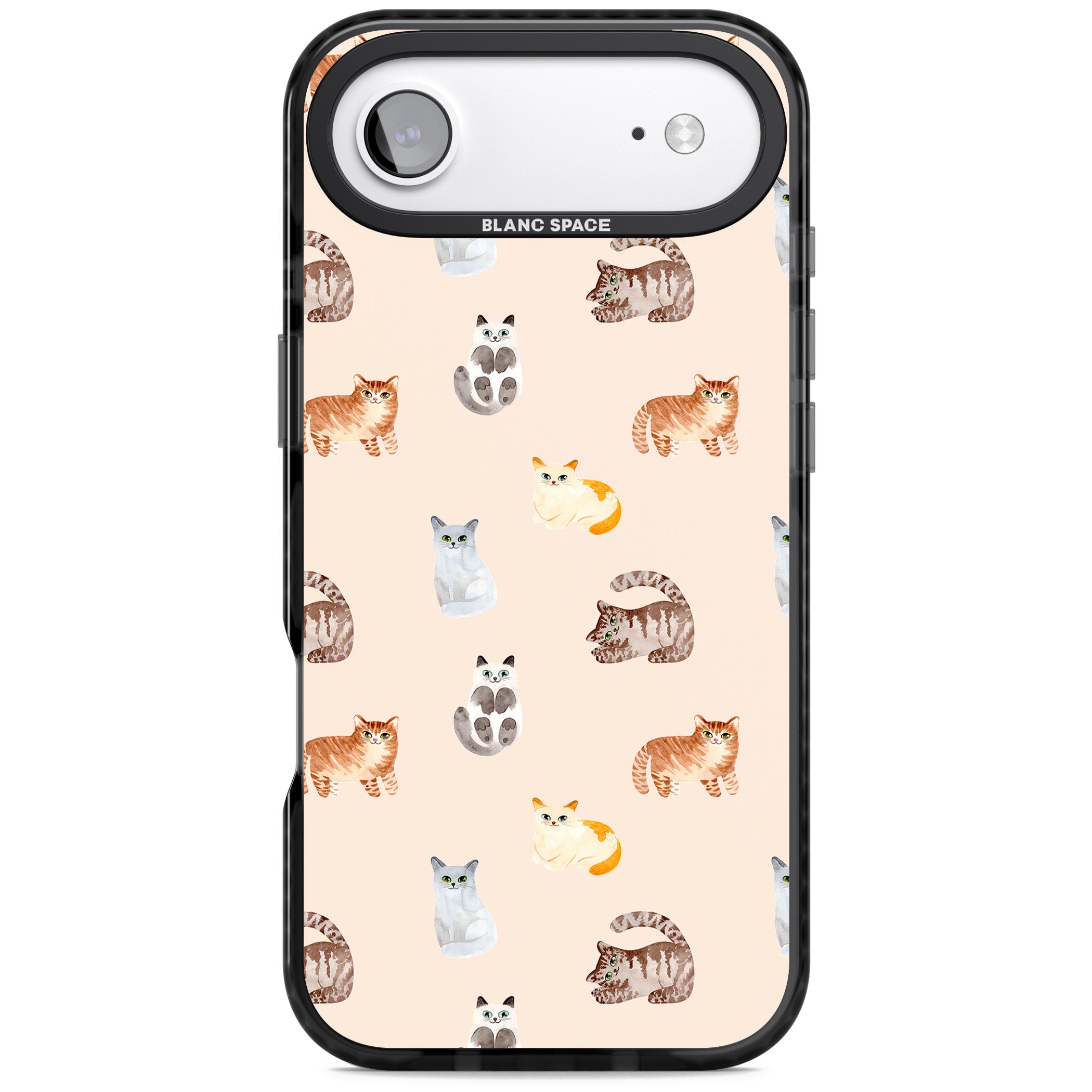 Cute Cat Parade iPhone 17 Air Impact Pro Black Phone Case