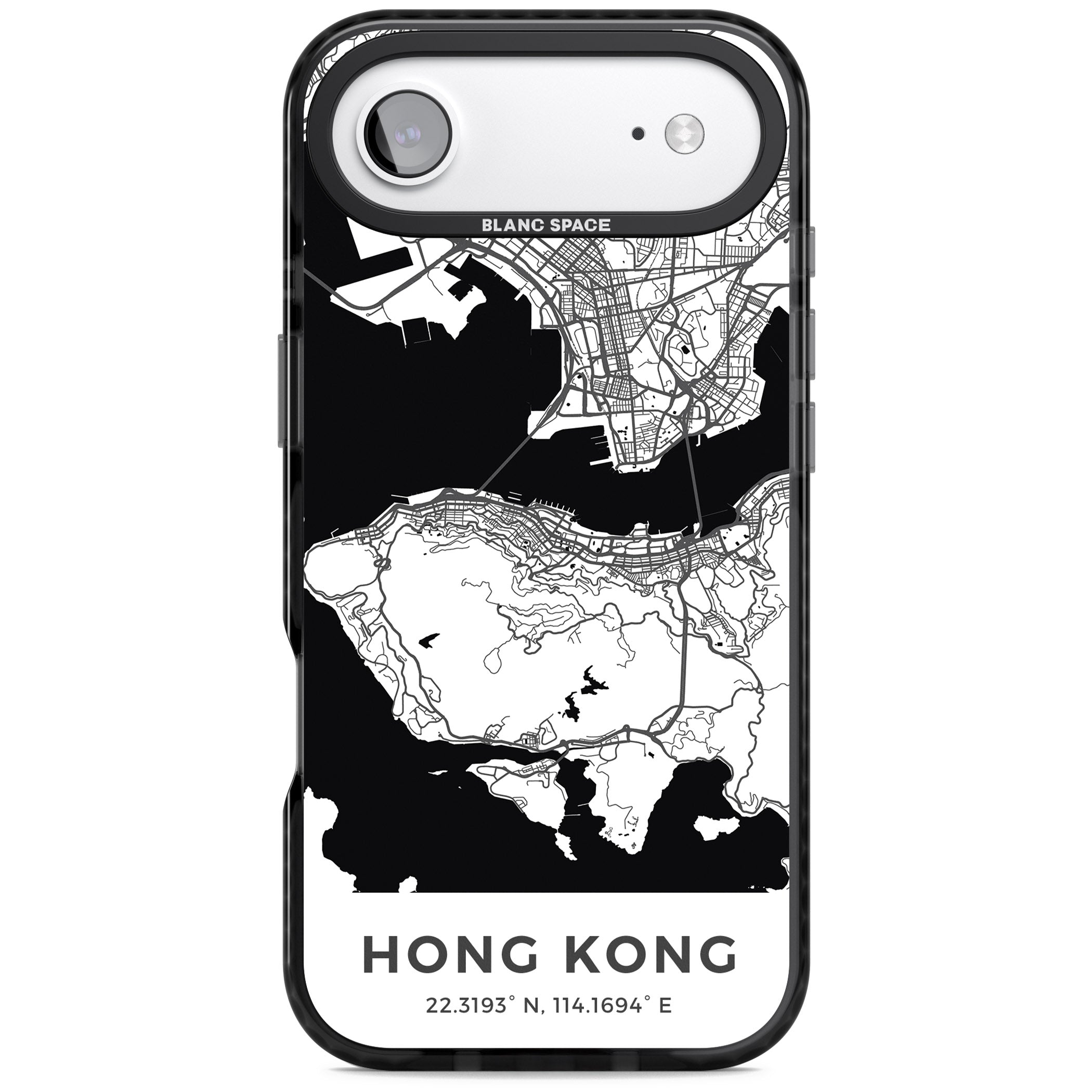 Hong Kong Map iPhone 17 Air Impact Pro Black Phone Case