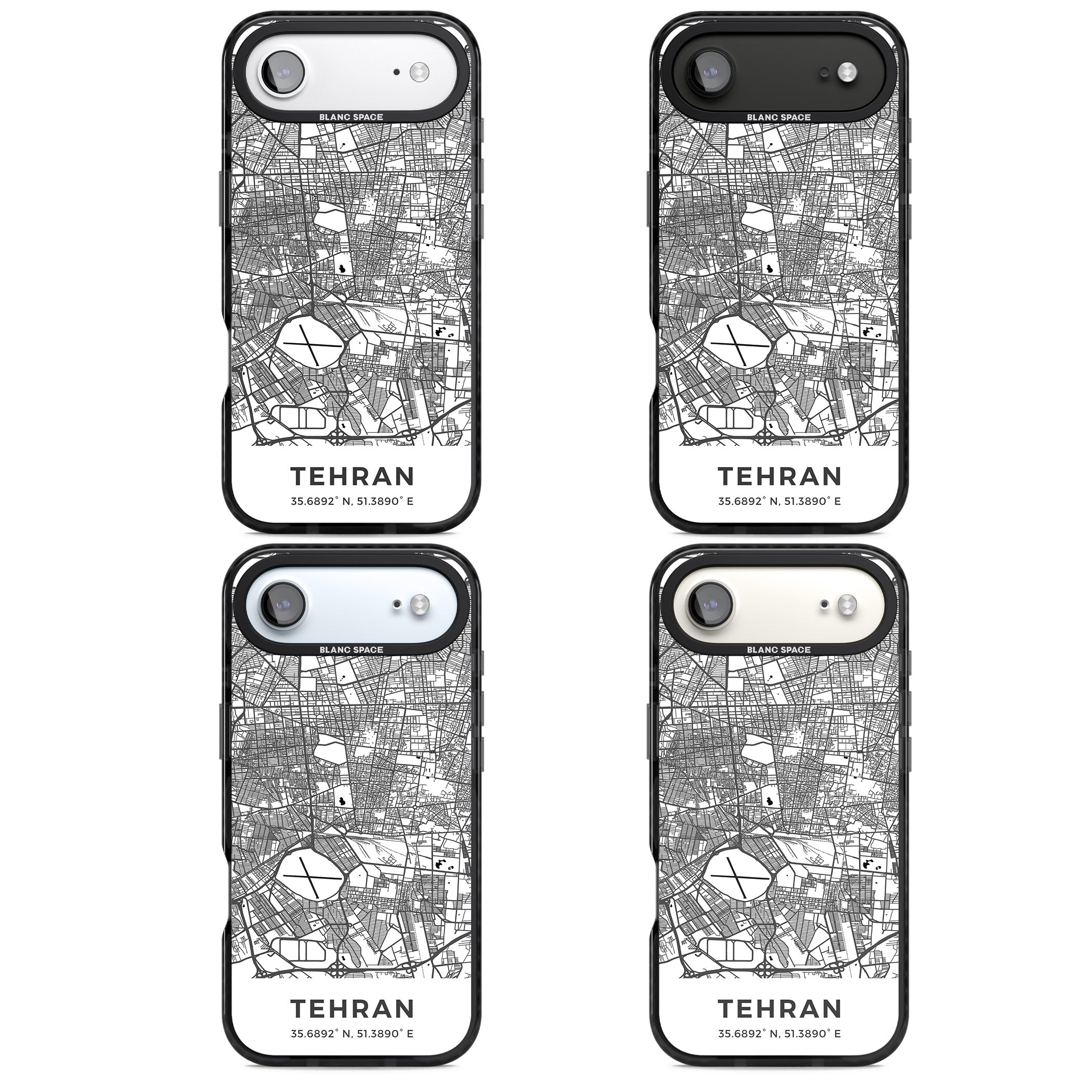 Tehran Map iPhone 17 Air Impact Pro Black Phone Case APT Impact Protection