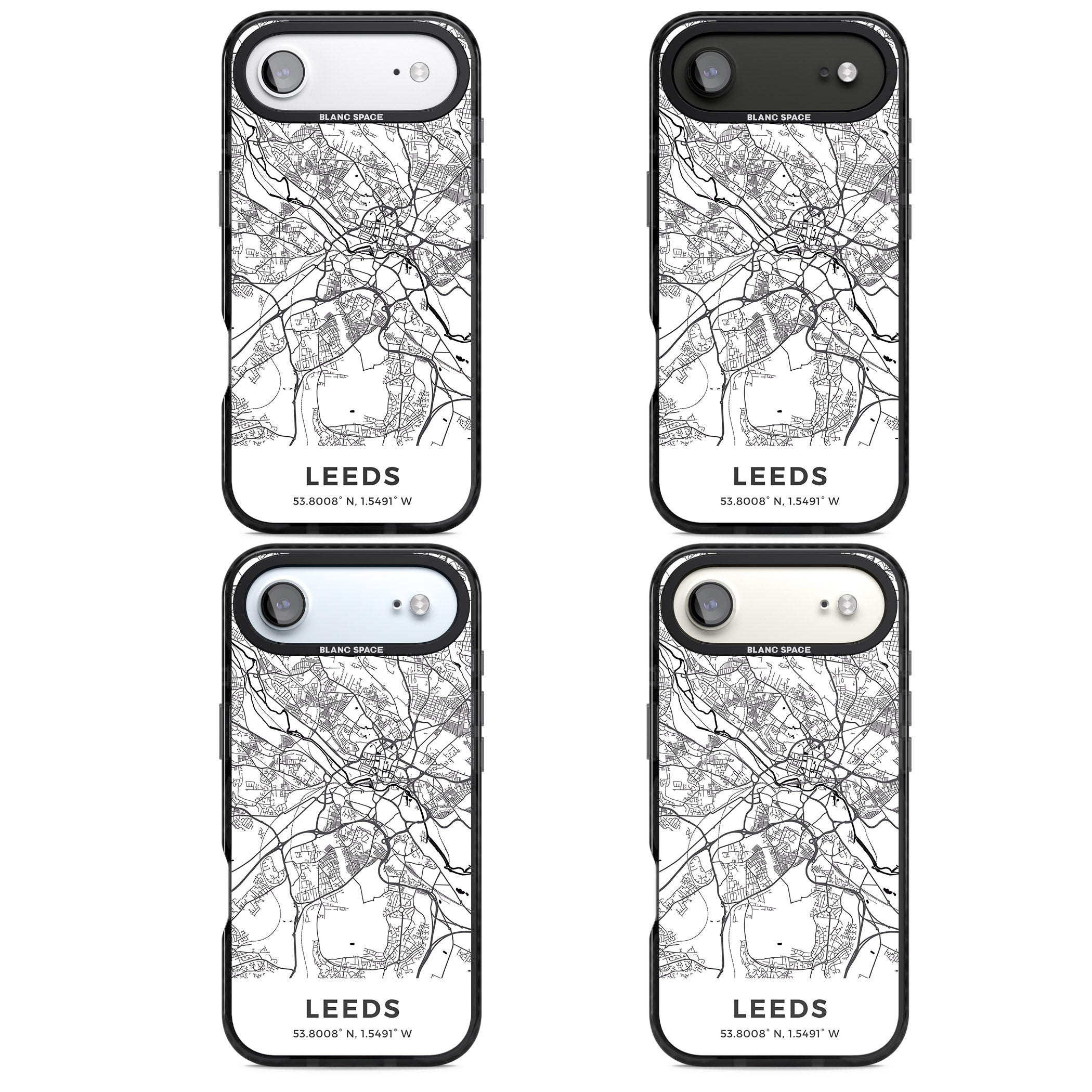 Leeds Map iPhone 17 Air Impact Pro Black Phone Case APT Impact Protection
