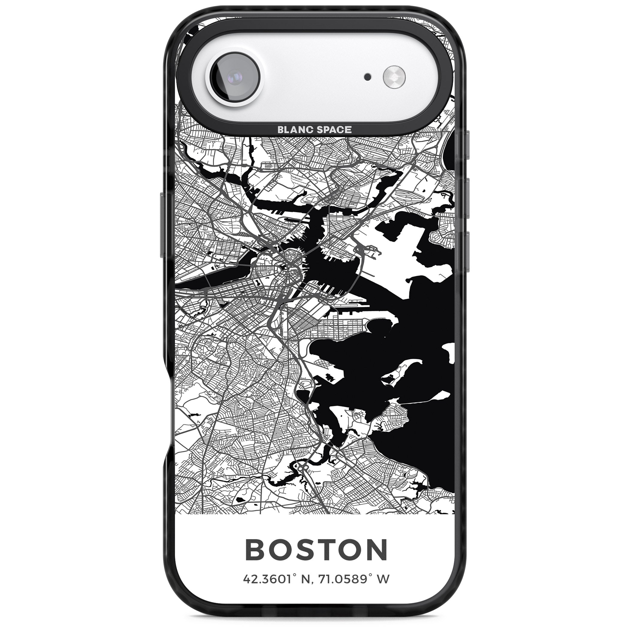 Boston Map iPhone 17 Air Impact Pro Black Phone Case