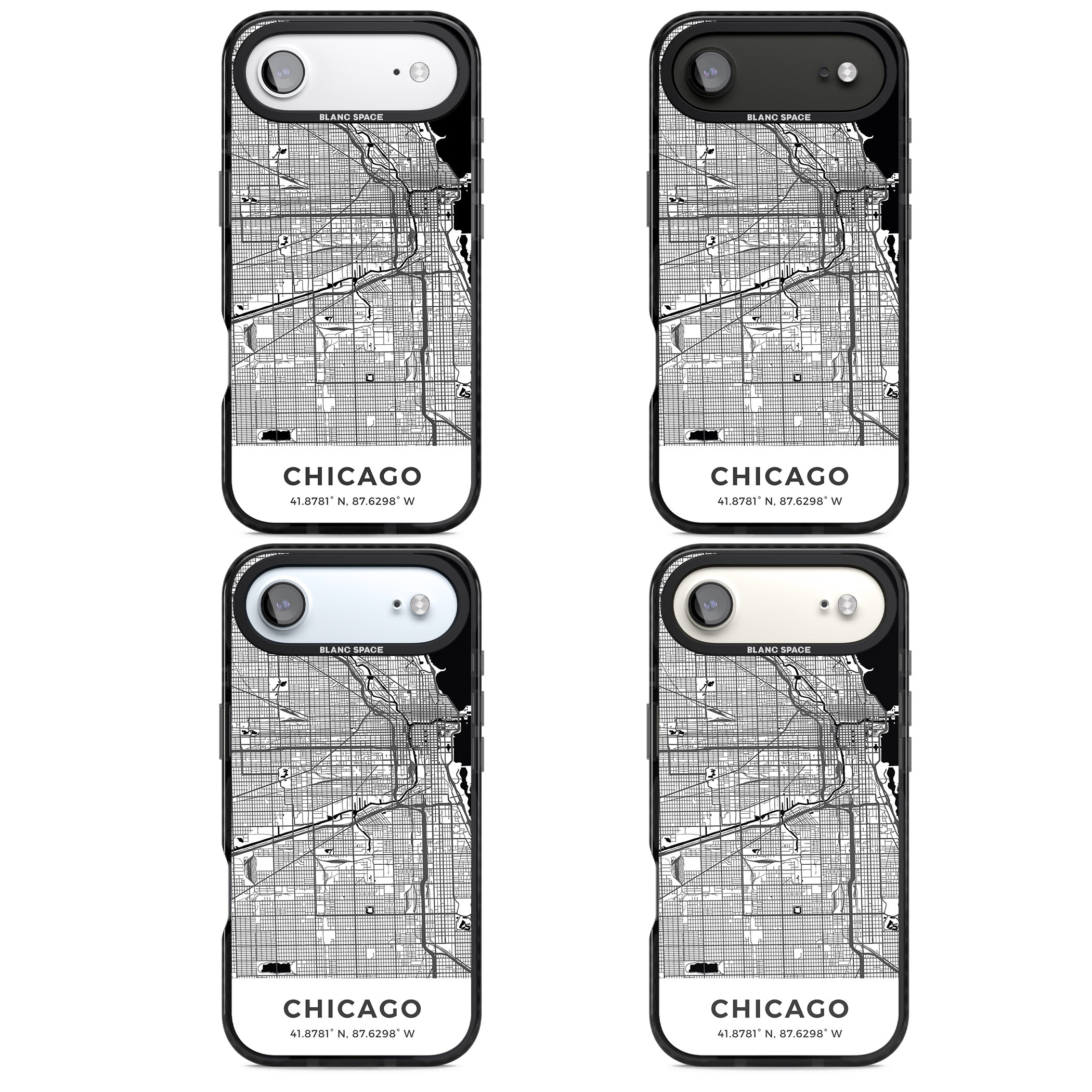 Chicago Map iPhone 17 Air Impact Pro Black Phone Case APT Impact Protection