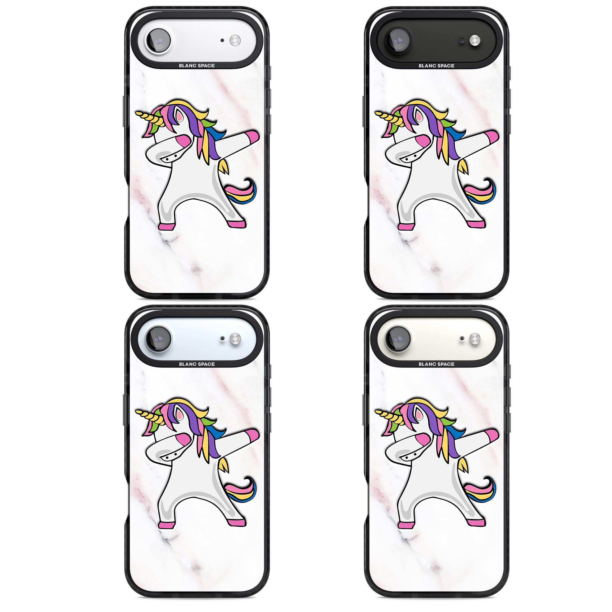 Designer Marble Unicorn Dab iPhone 17 Air Impact Pro Black Phone Case APT Impact Protection