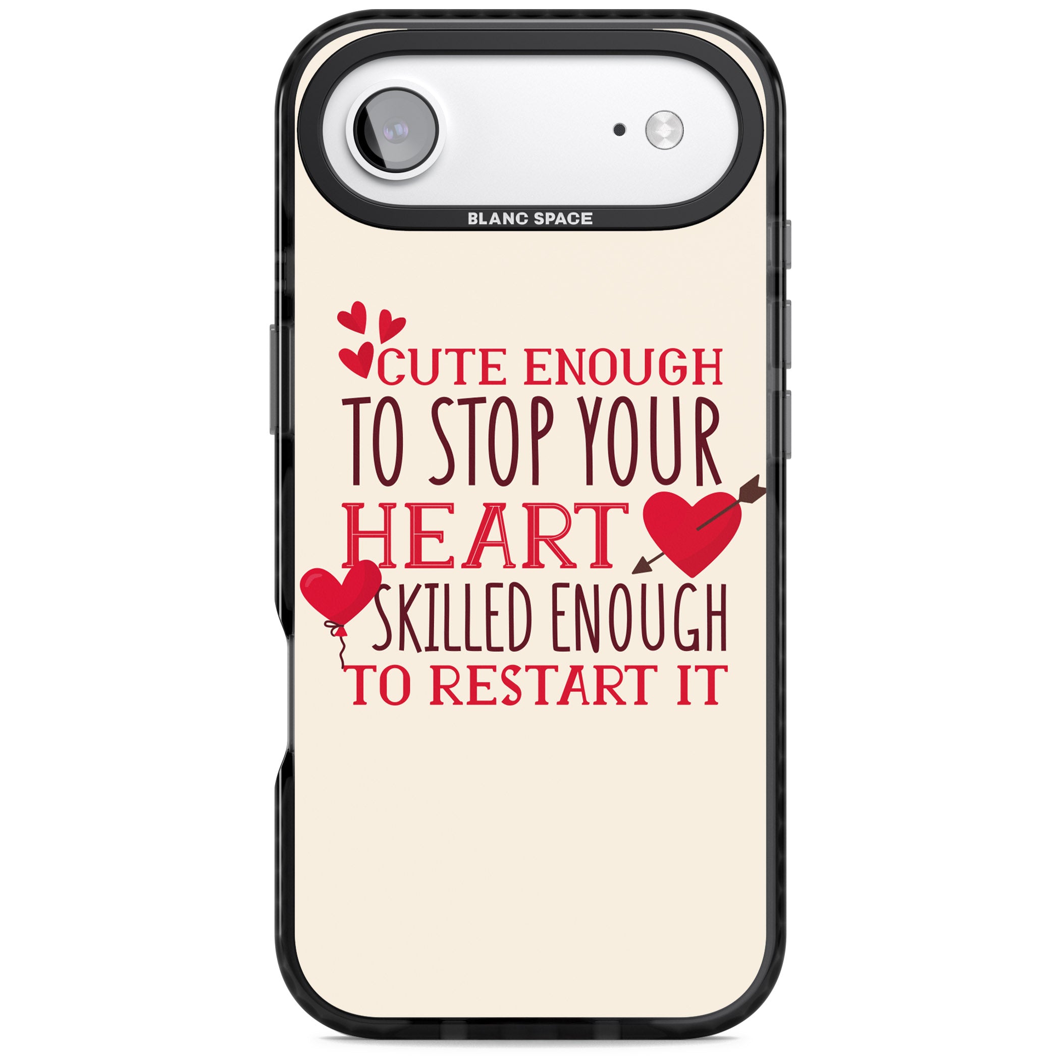 Cute Enough To Stop Your Heart iPhone 17 Air Impact Pro Black Phone Case