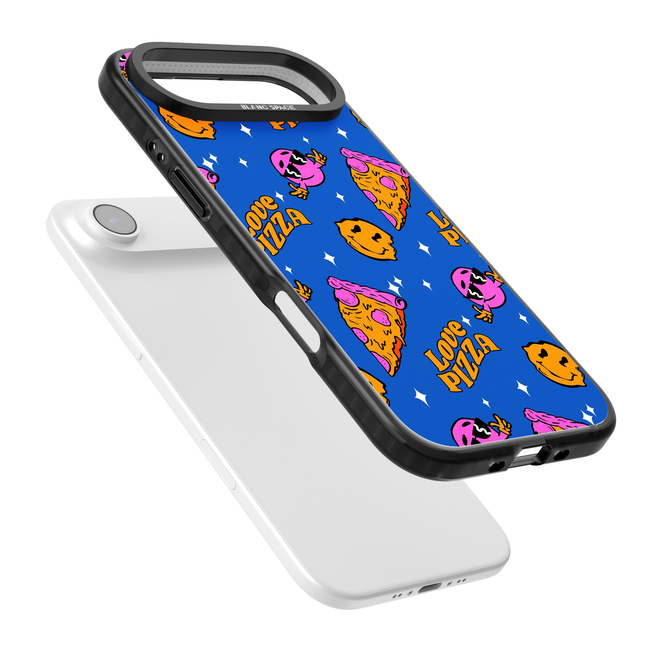 Psychedelic Love Pizza Pattern iPhone 17 Air Impact Pro Black Phone Case Colours