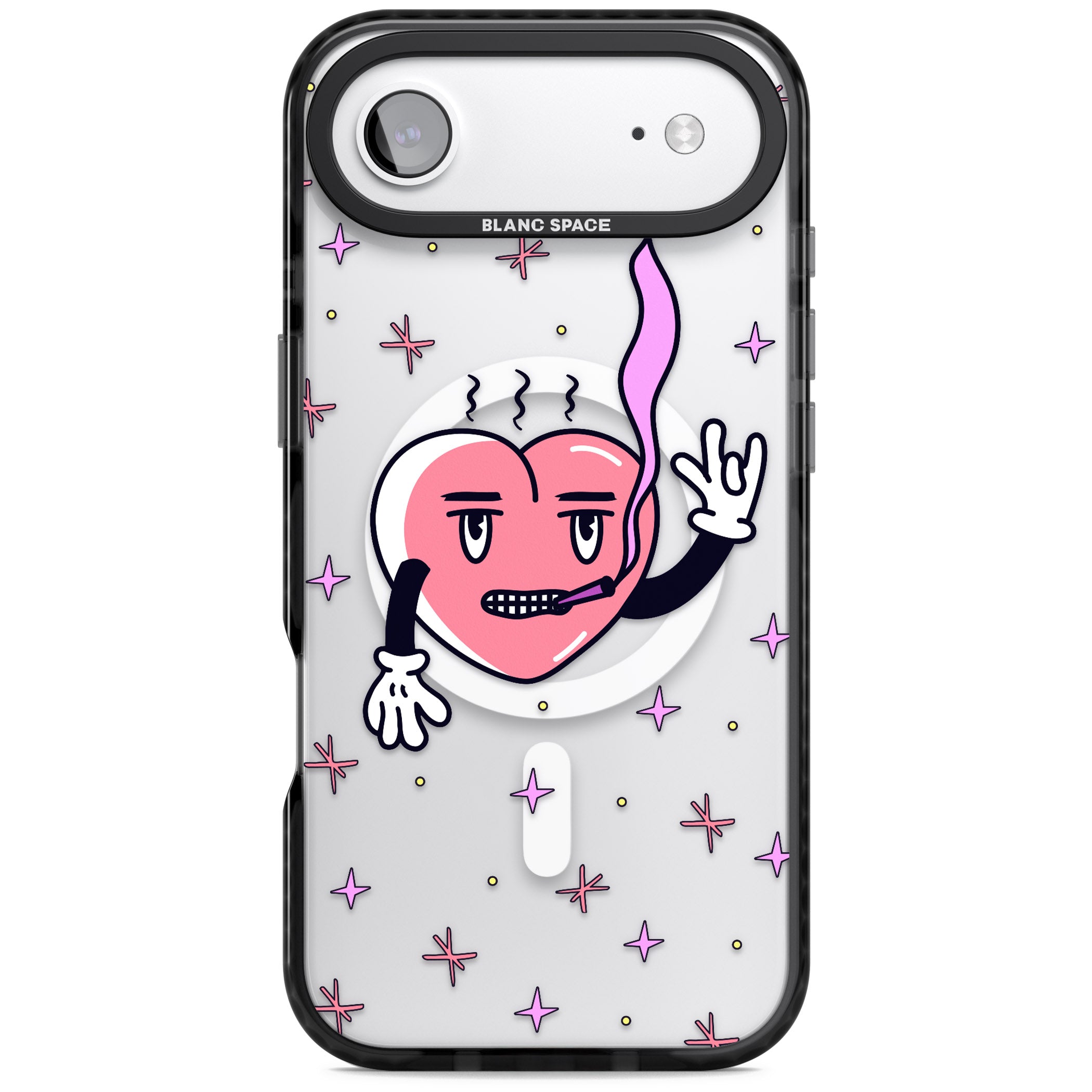 Quirky Heart iPhone 17 Air Impact Pro Black Phone Case