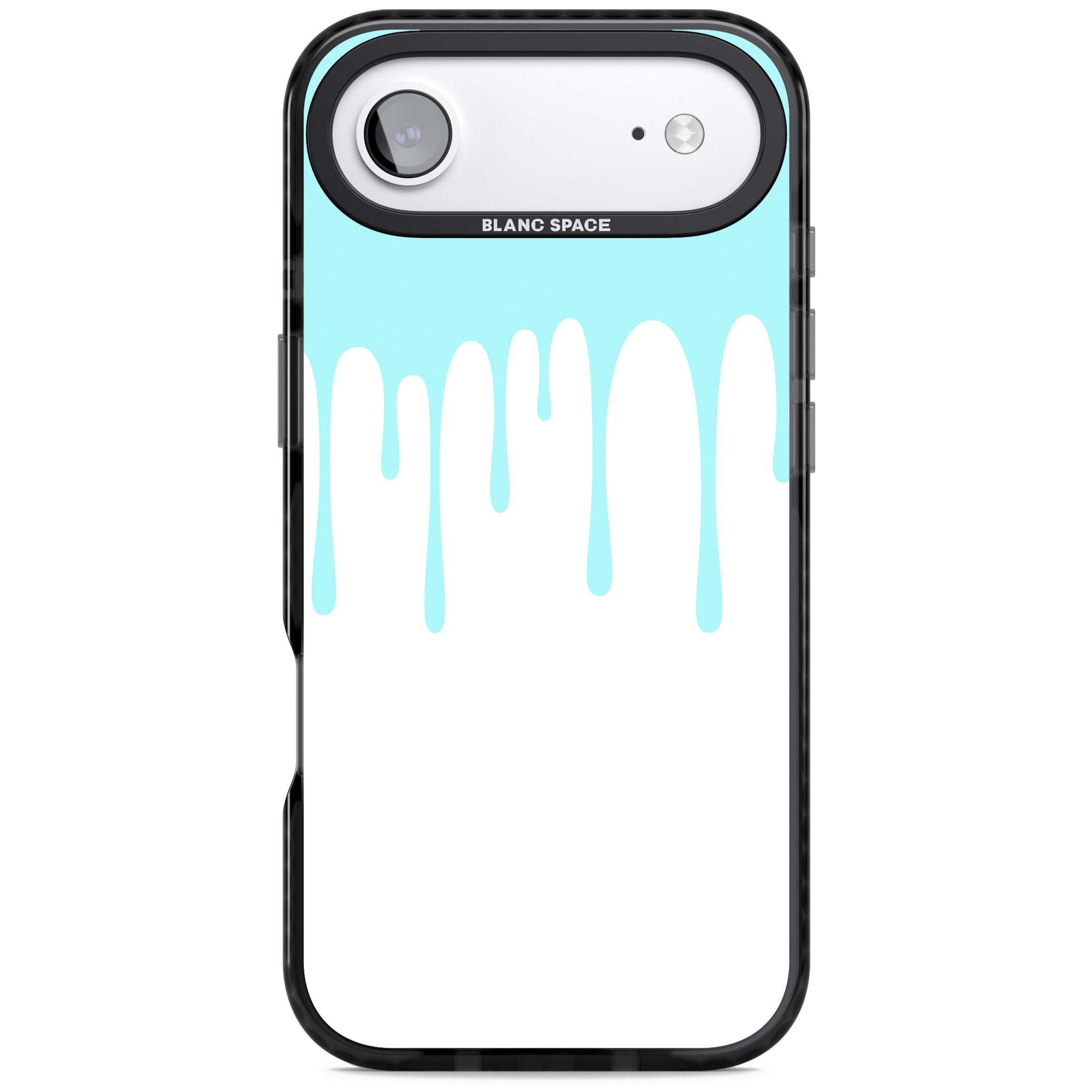 Melted Teal Drip iPhone 17 Air Impact Pro Black Phone Case