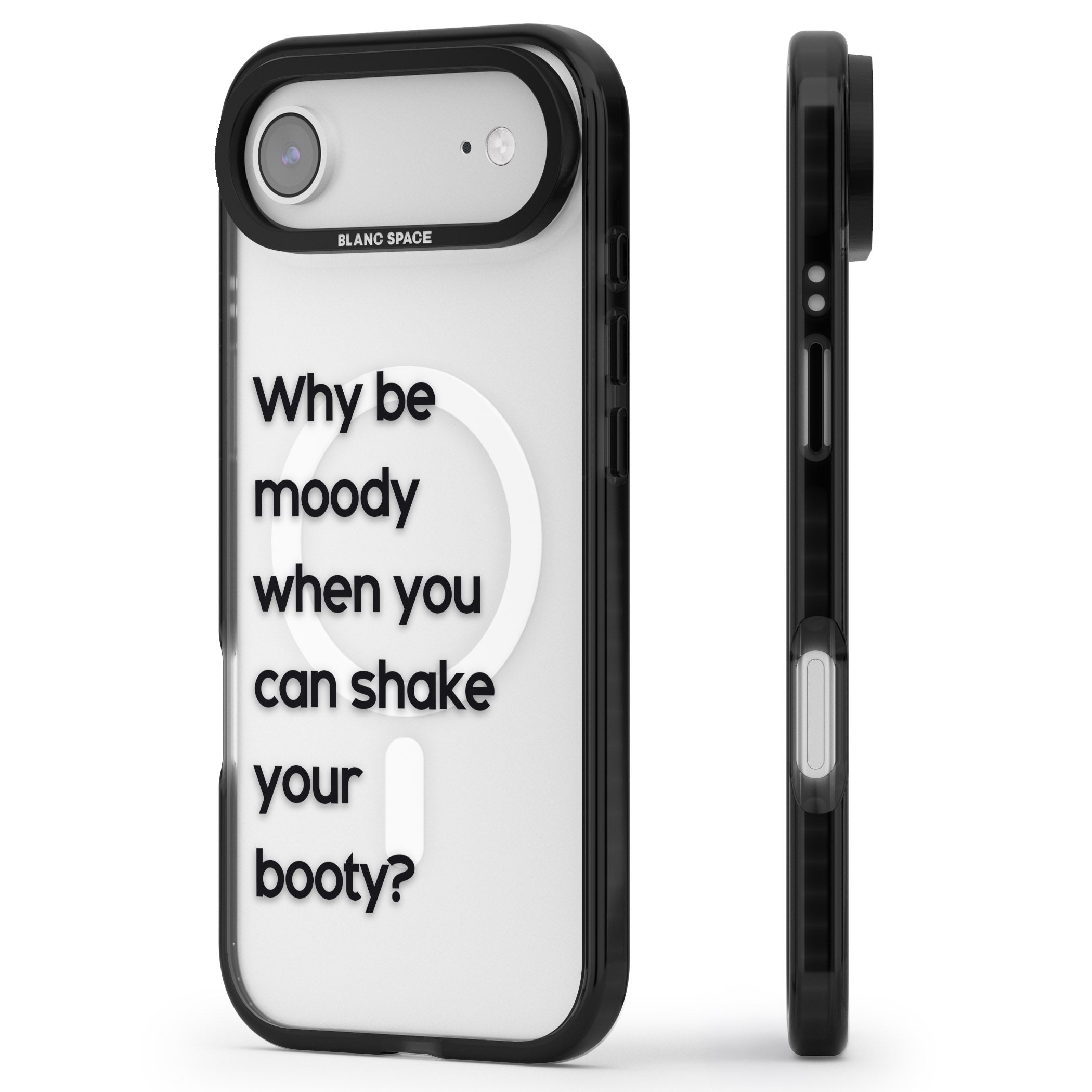 Why Be Moody? iPhone 17 Air Impact Pro Black Phone Case Side Profile
