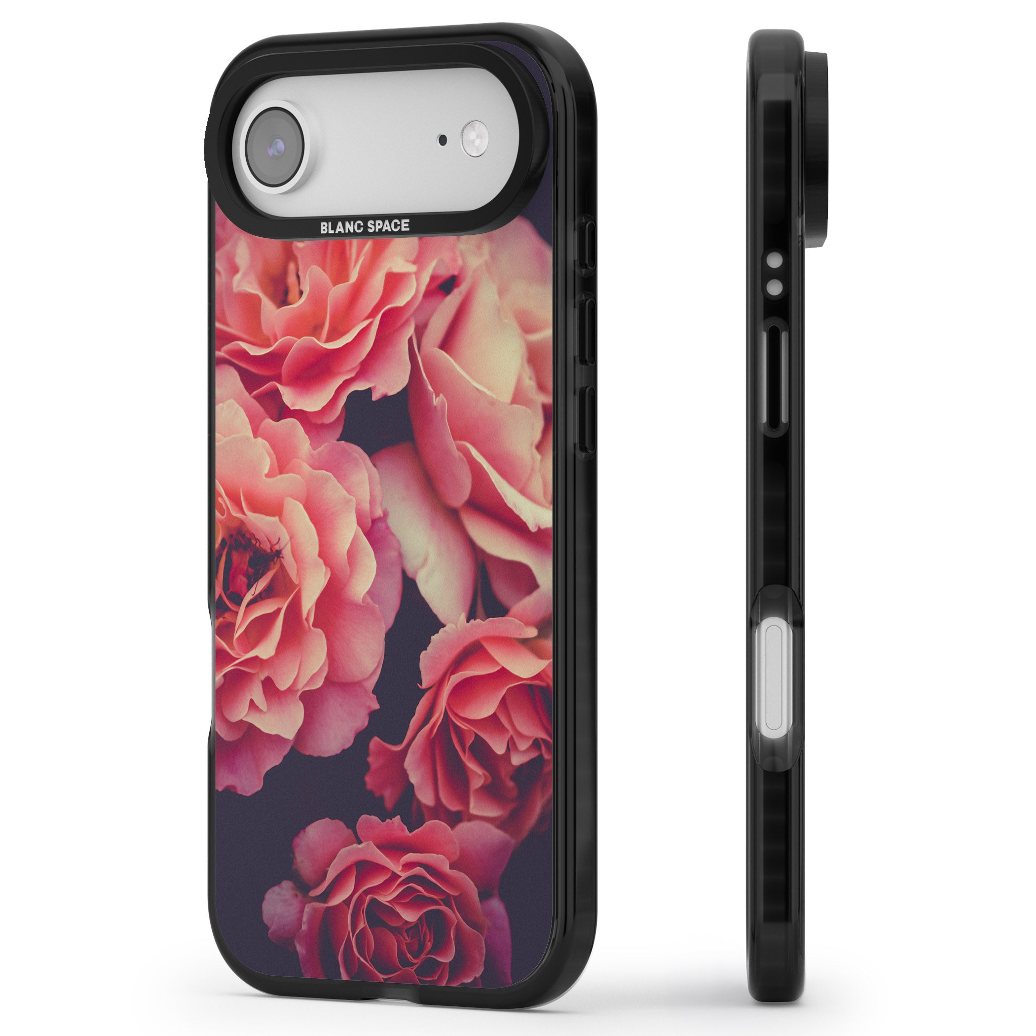 Midnight Rose Bloom iPhone 17 Air Impact Pro Black Phone Case Side Profile