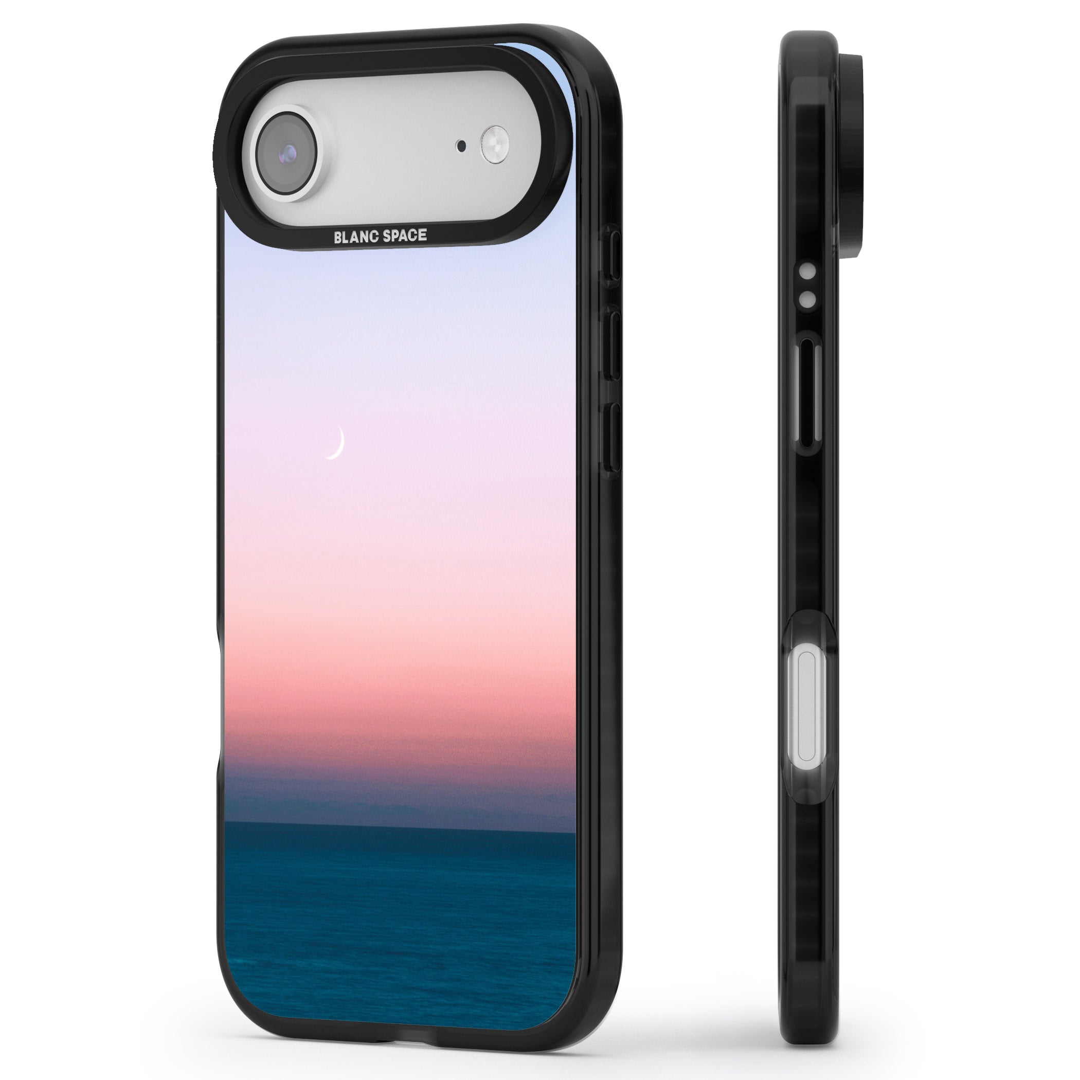 Pastel Ocean Sunset iPhone 17 Air Impact Pro Black Phone Case Side Profile