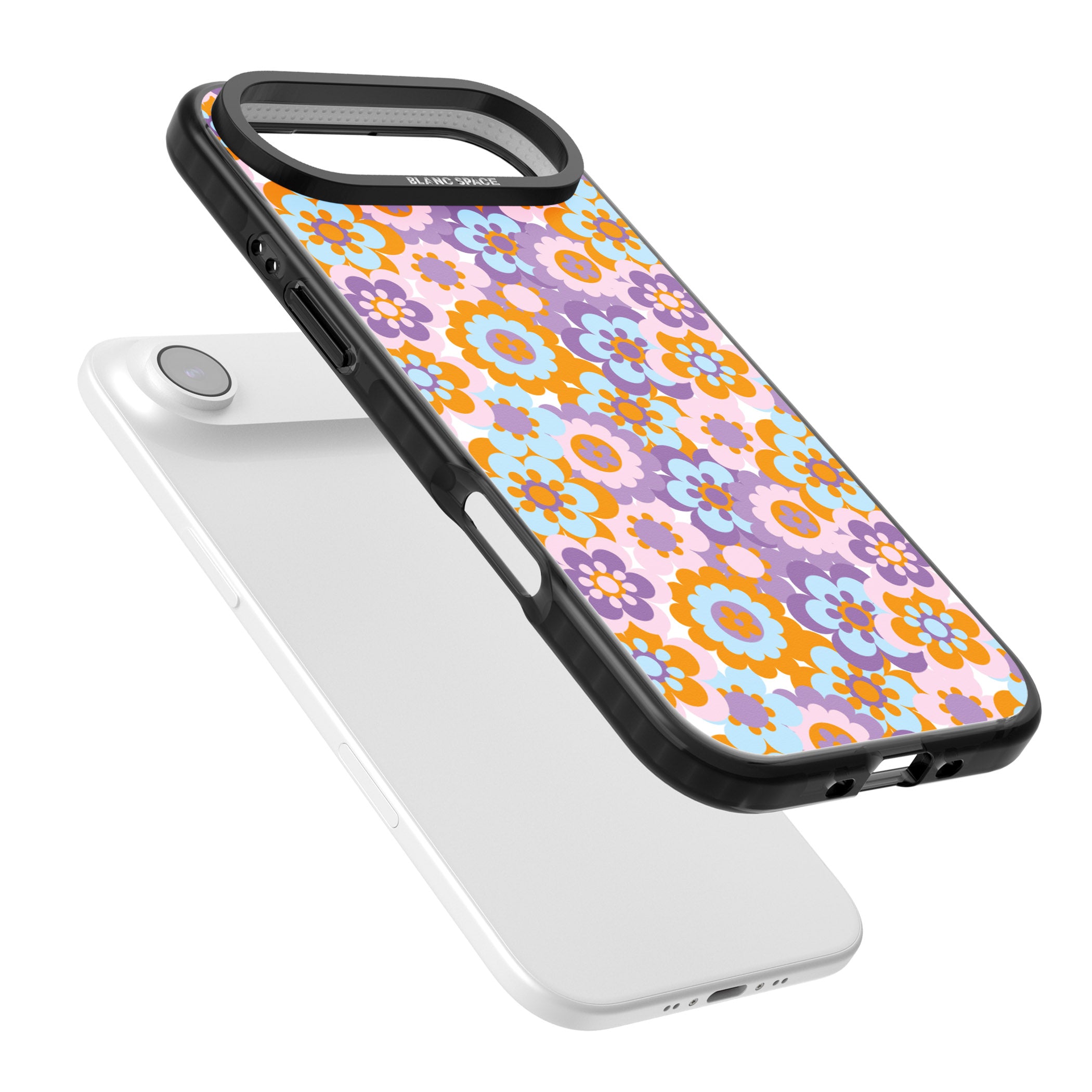 Flower Power Pattern iPhone 17 Air Impact Pro Black Phone Case Colours