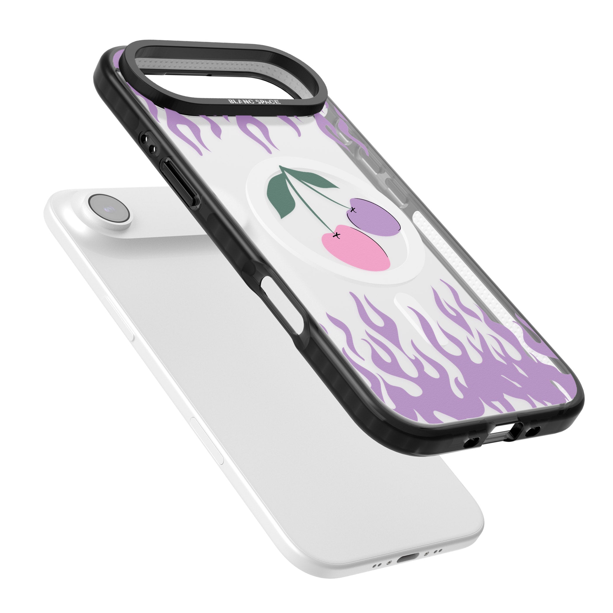 Cherries N' Flames iPhone 17 Air Impact Pro Black Phone Case Colours