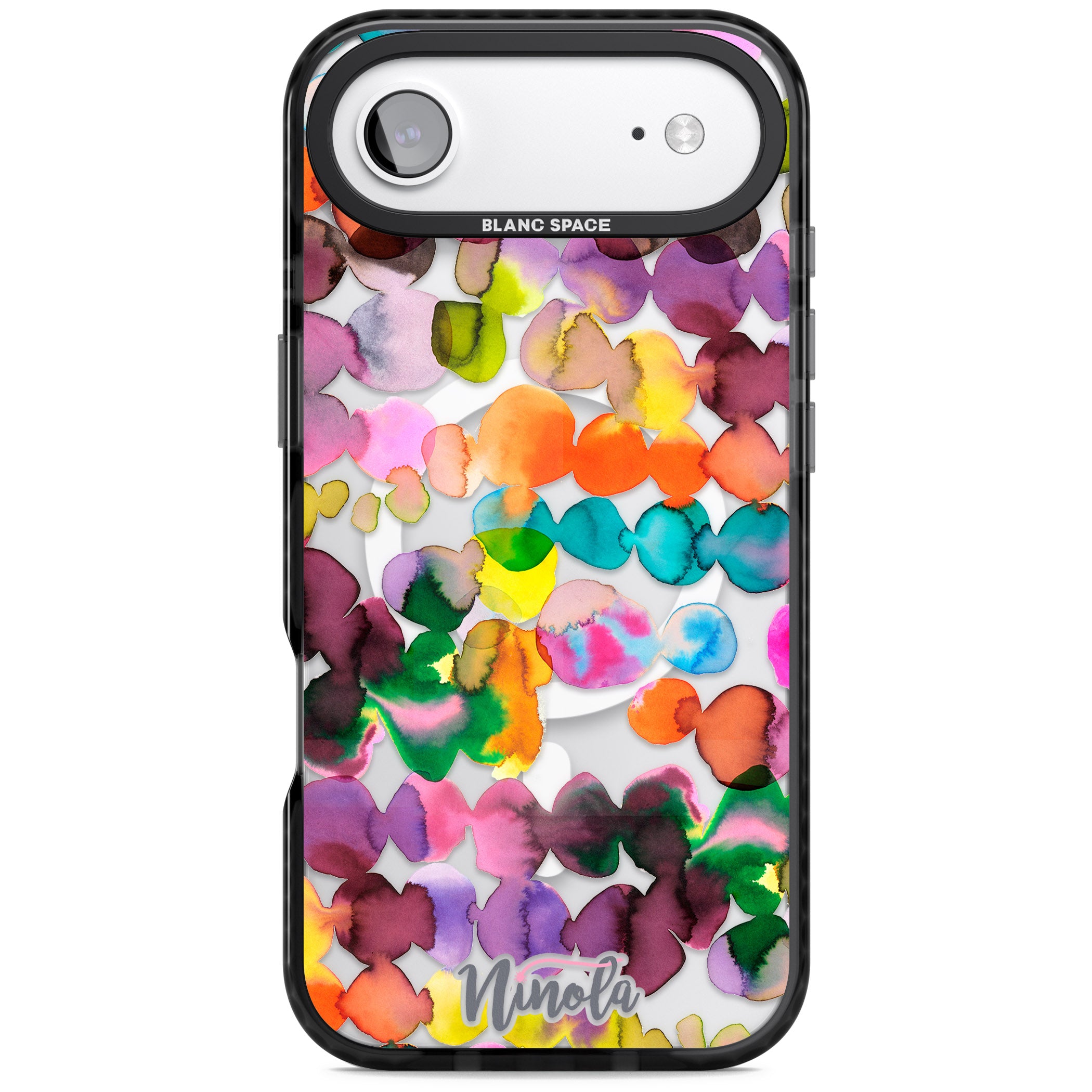 Ink Splash Hues iPhone 17 Air Impact Pro Black Phone Case