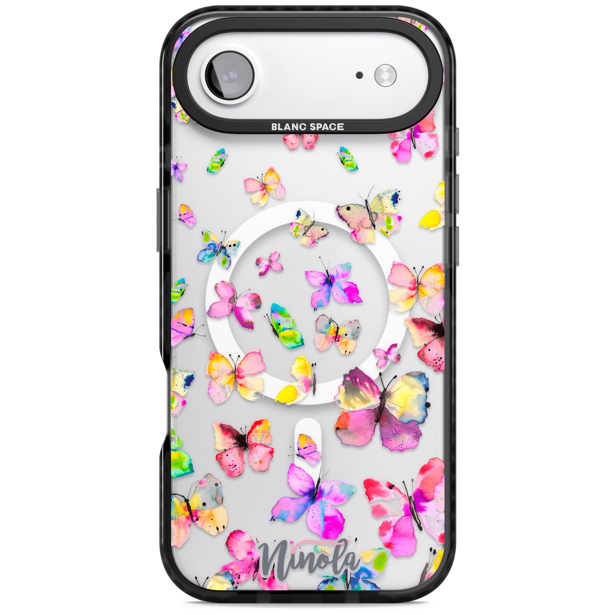 Watercolor Butterflies iPhone 17 Air Impact Pro Black Phone Case