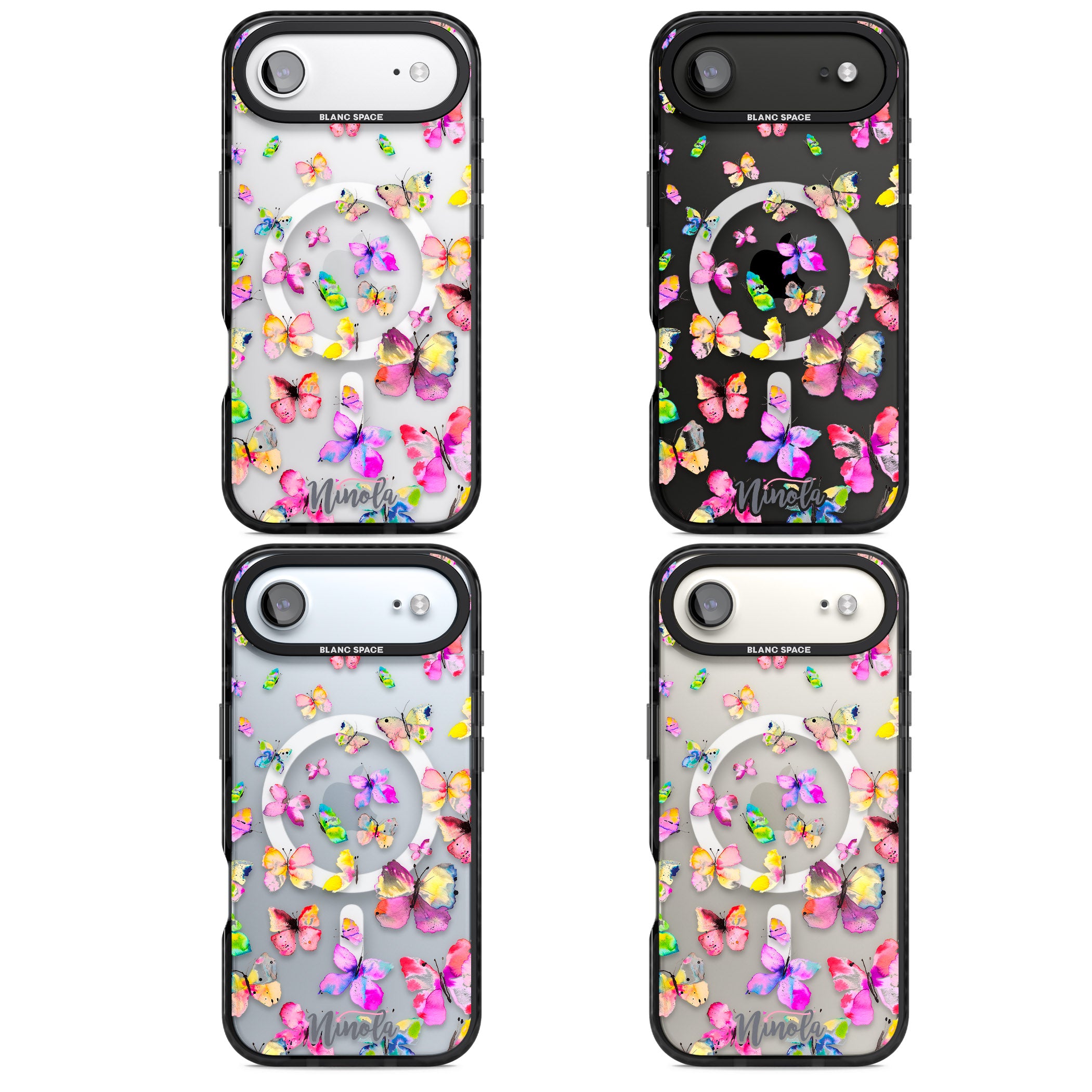 Watercolor Butterflies iPhone 17 Air Impact Pro Black Phone Case APT Impact Protection