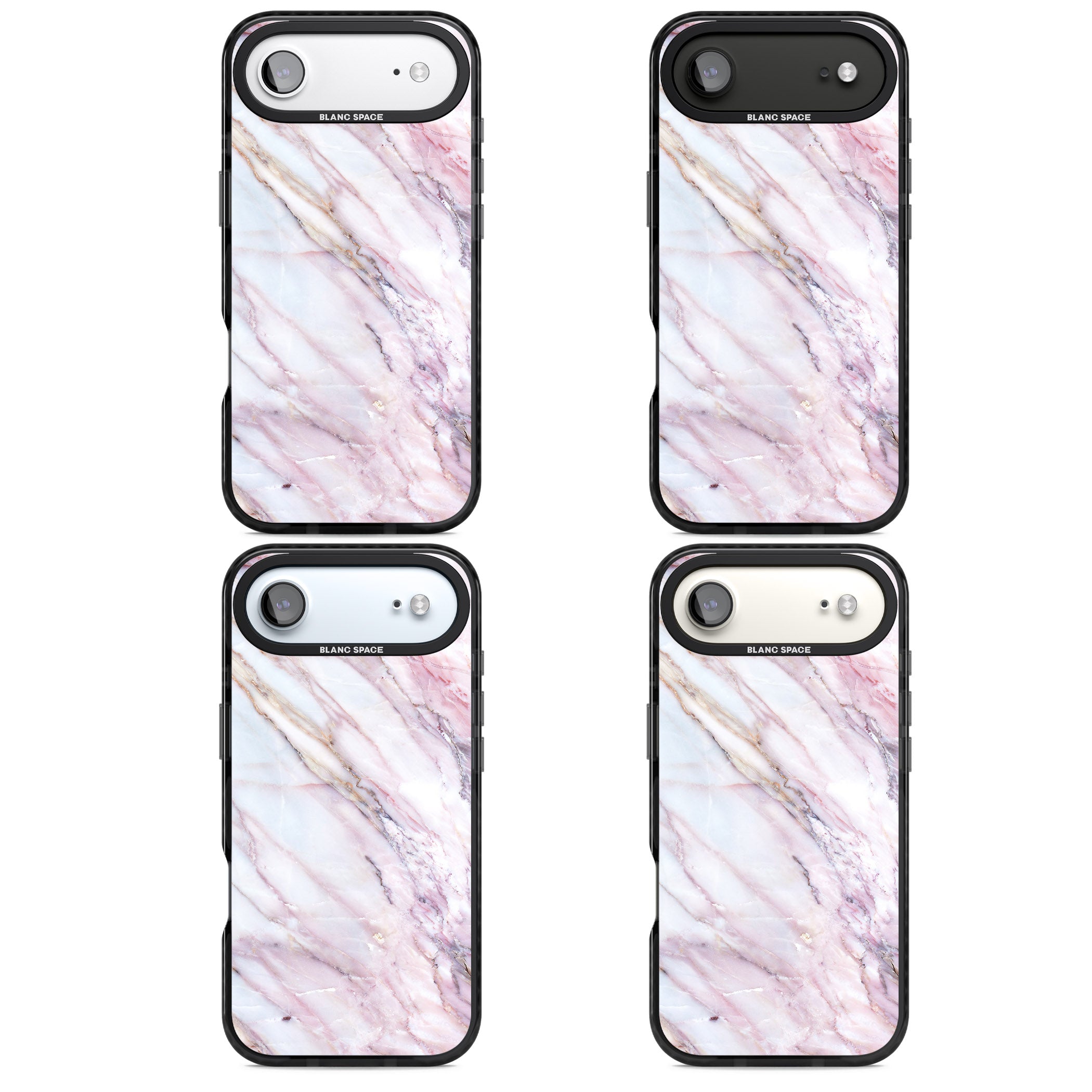 Blush Marble Glow iPhone 17 Air Impact Pro Black Phone Case APT Impact Protection