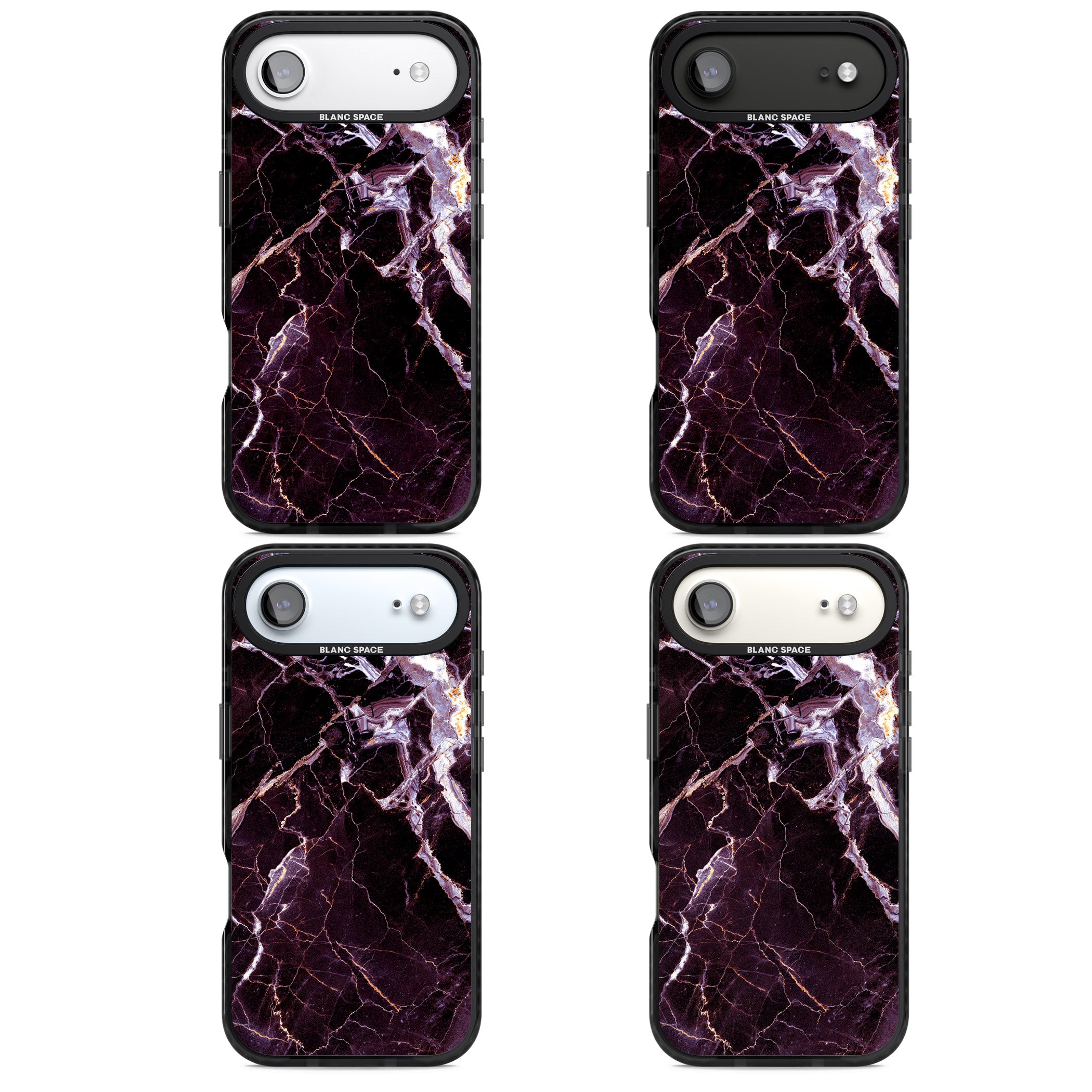 Violet Shatter Marble iPhone 17 Air Impact Pro Black Phone Case APT Impact Protection