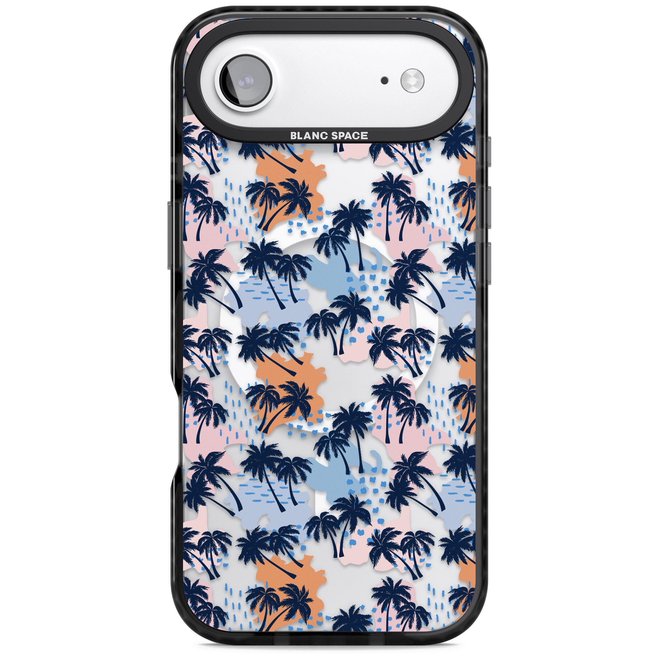 Tropical Vibes Palm Clear iPhone 17 Air Impact Pro Black Phone Case