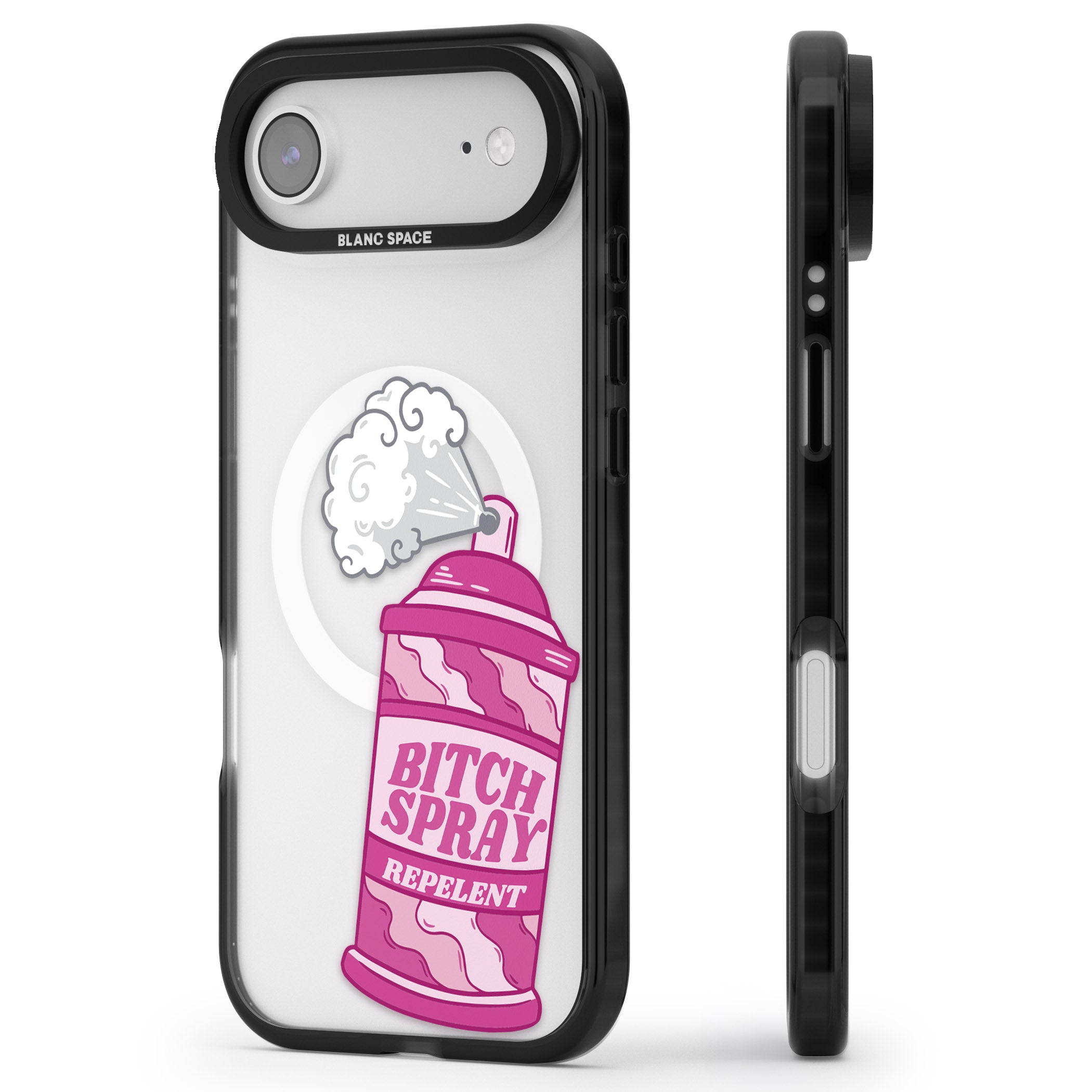 B*Tch Spray iPhone 17 Air Impact Pro Black Phone Case Side Profile