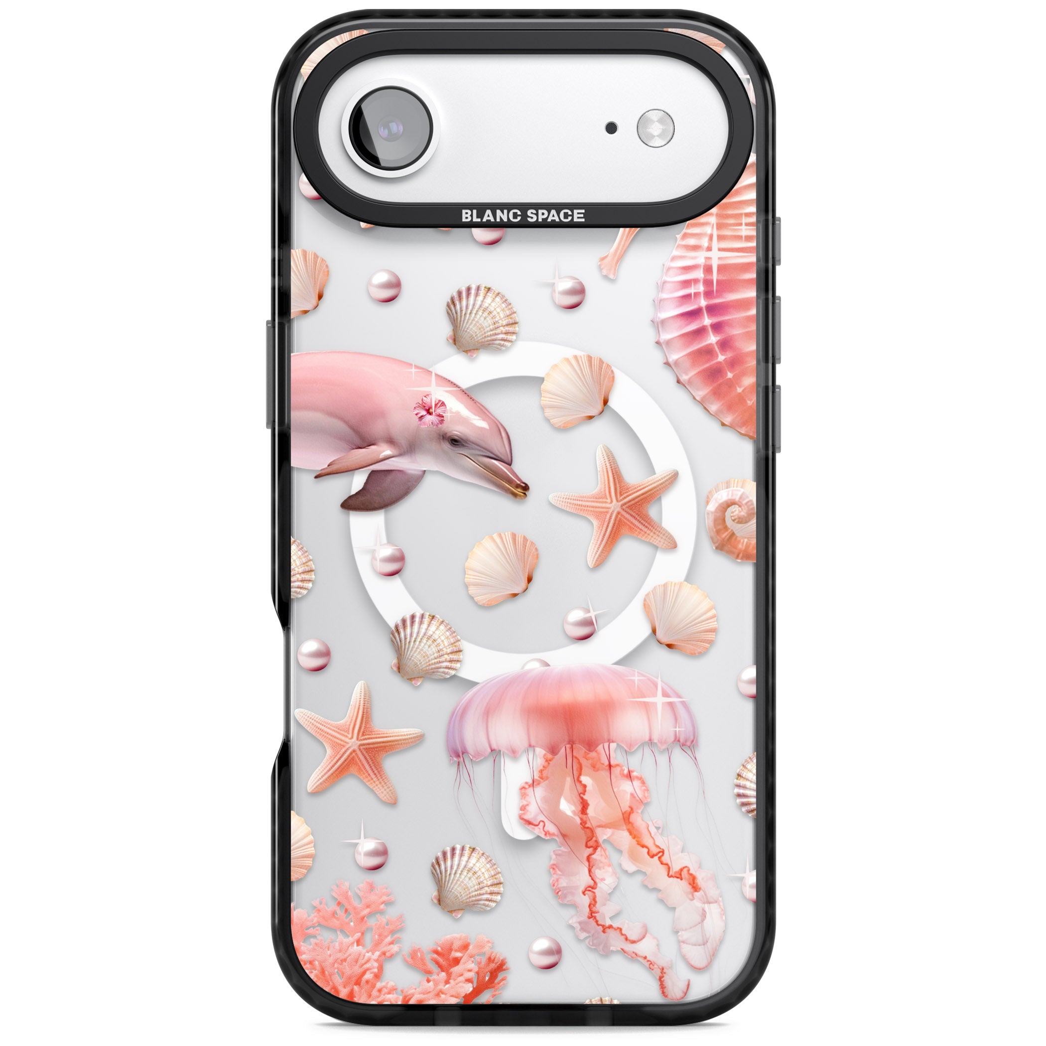 Pink Sealife iPhone 17 Air Impact Pro Black Phone Case