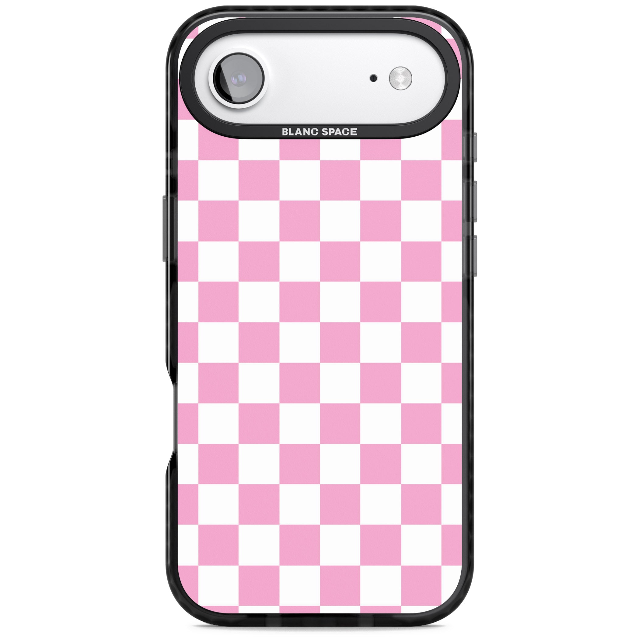 Pink Checkered iPhone 17 Air Impact Pro Black Phone Case
