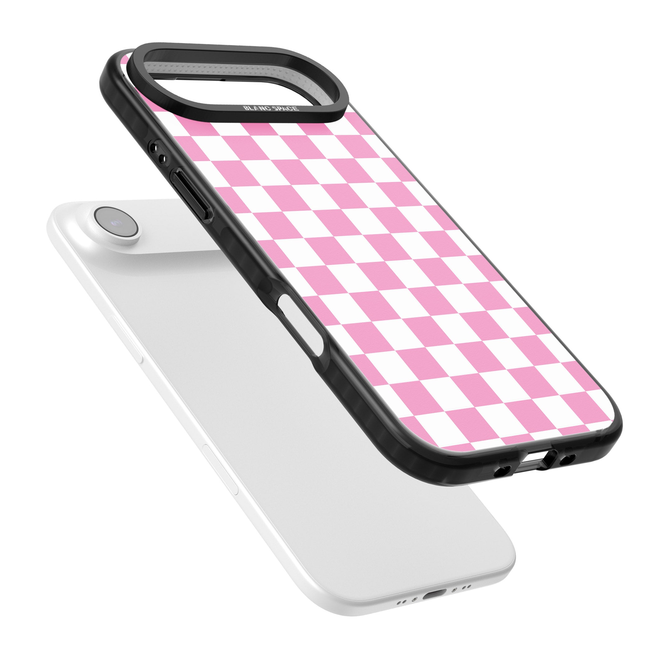 Pink Checkered iPhone 17 Air Impact Pro Black Phone Case Colours