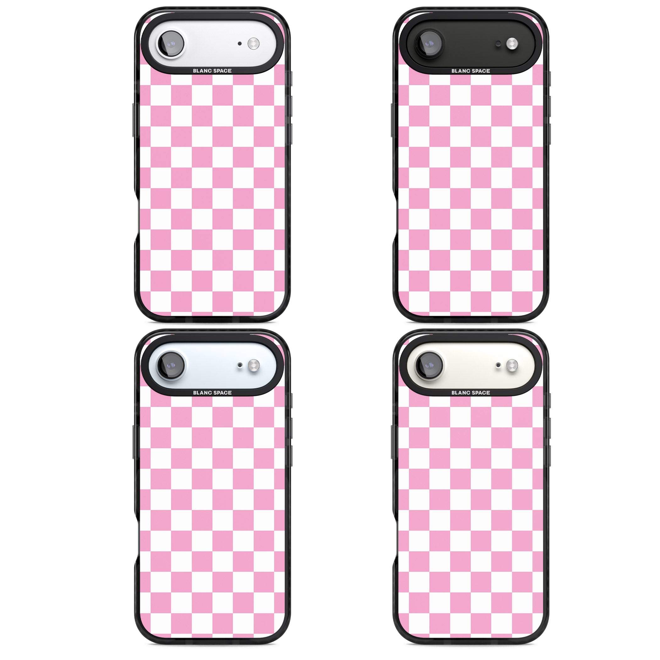 Pink Checkered iPhone 17 Air Impact Pro Black Phone Case APT Impact Protection