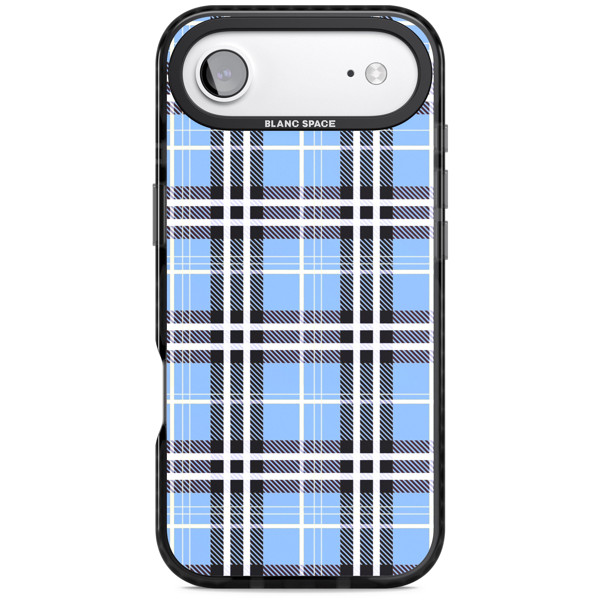 Blue Plaid iPhone 17 Air Impact Pro Black Phone Case