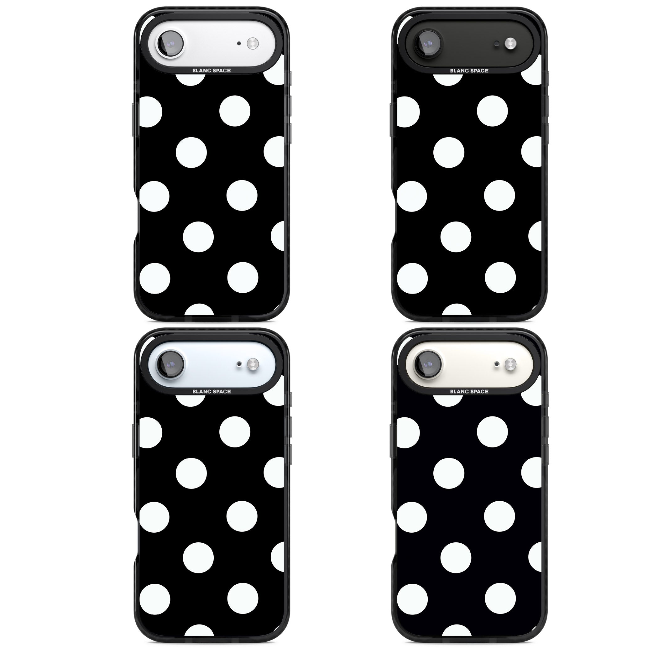 Chic Black Polka Dot iPhone 17 Air Impact Pro Black Phone Case APT Impact Protection
