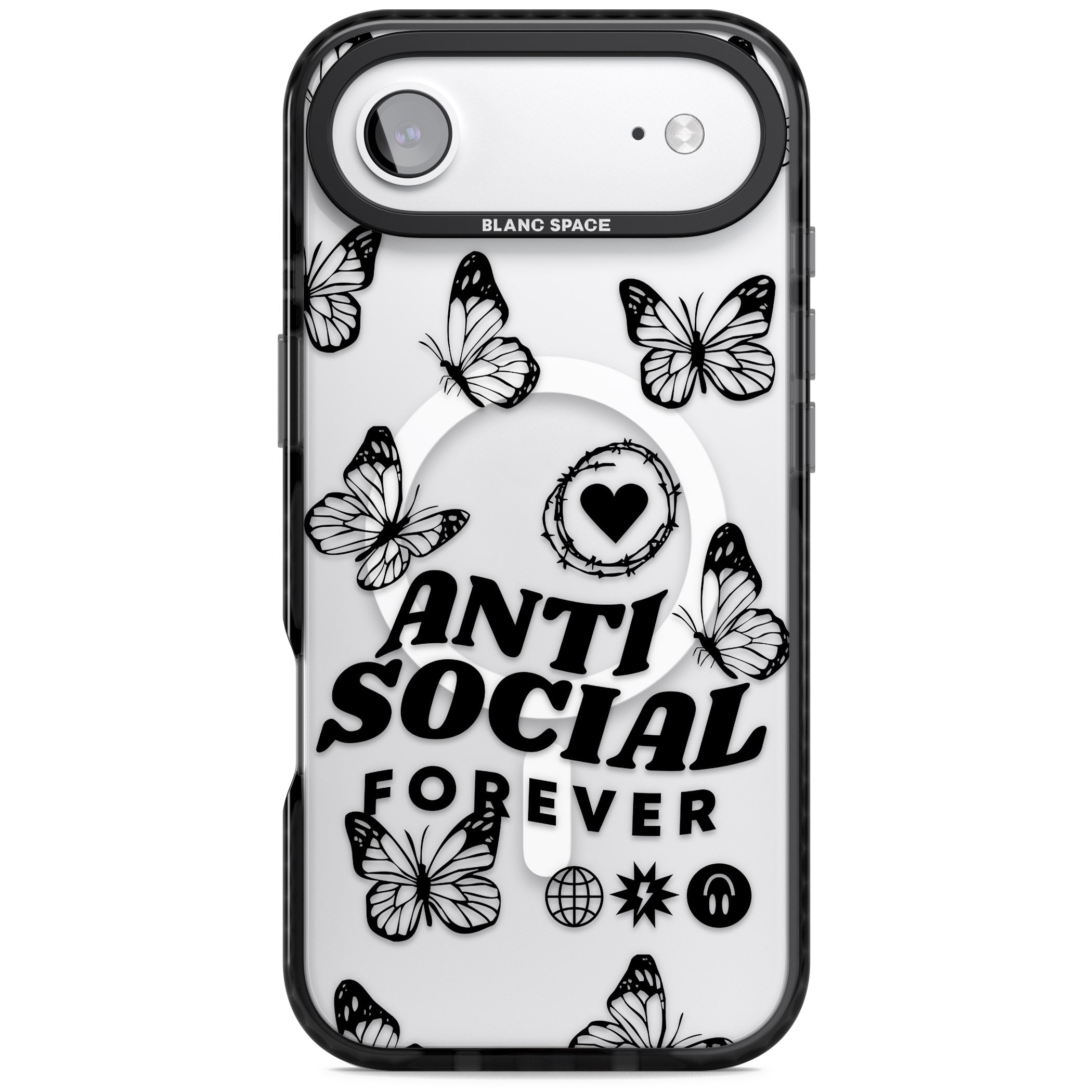 Anti Social Forever iPhone 17 Air Impact Pro Black Phone Case