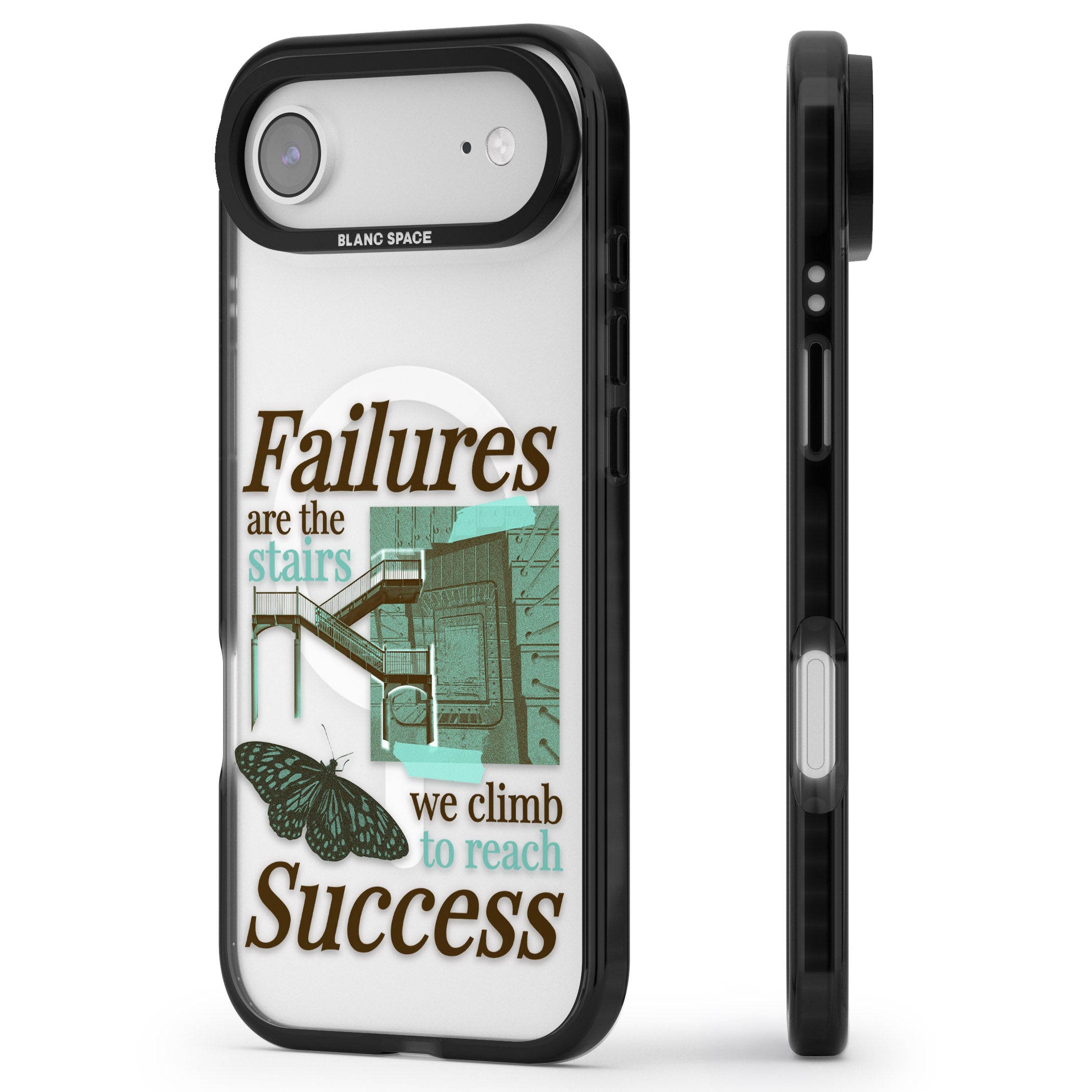 Fail To Succeed iPhone 17 Air Impact Pro Black Phone Case Side Profile