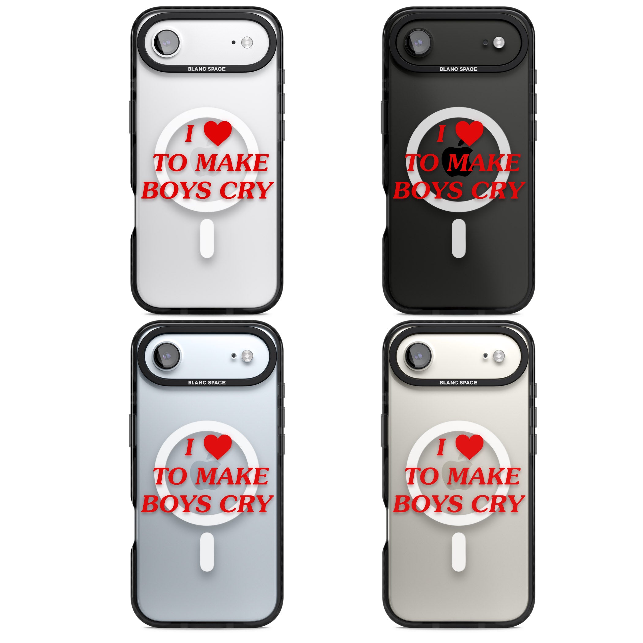 I Love To Make Boys Cry iPhone 17 Air Impact Pro Black Phone Case APT Impact Protection