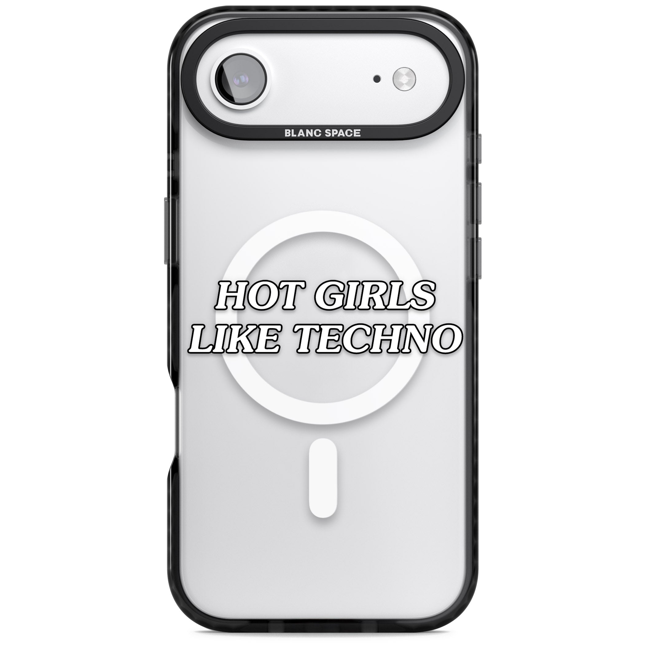 Hot Girls Like Techno iPhone 17 Air Impact Pro Black Phone Case