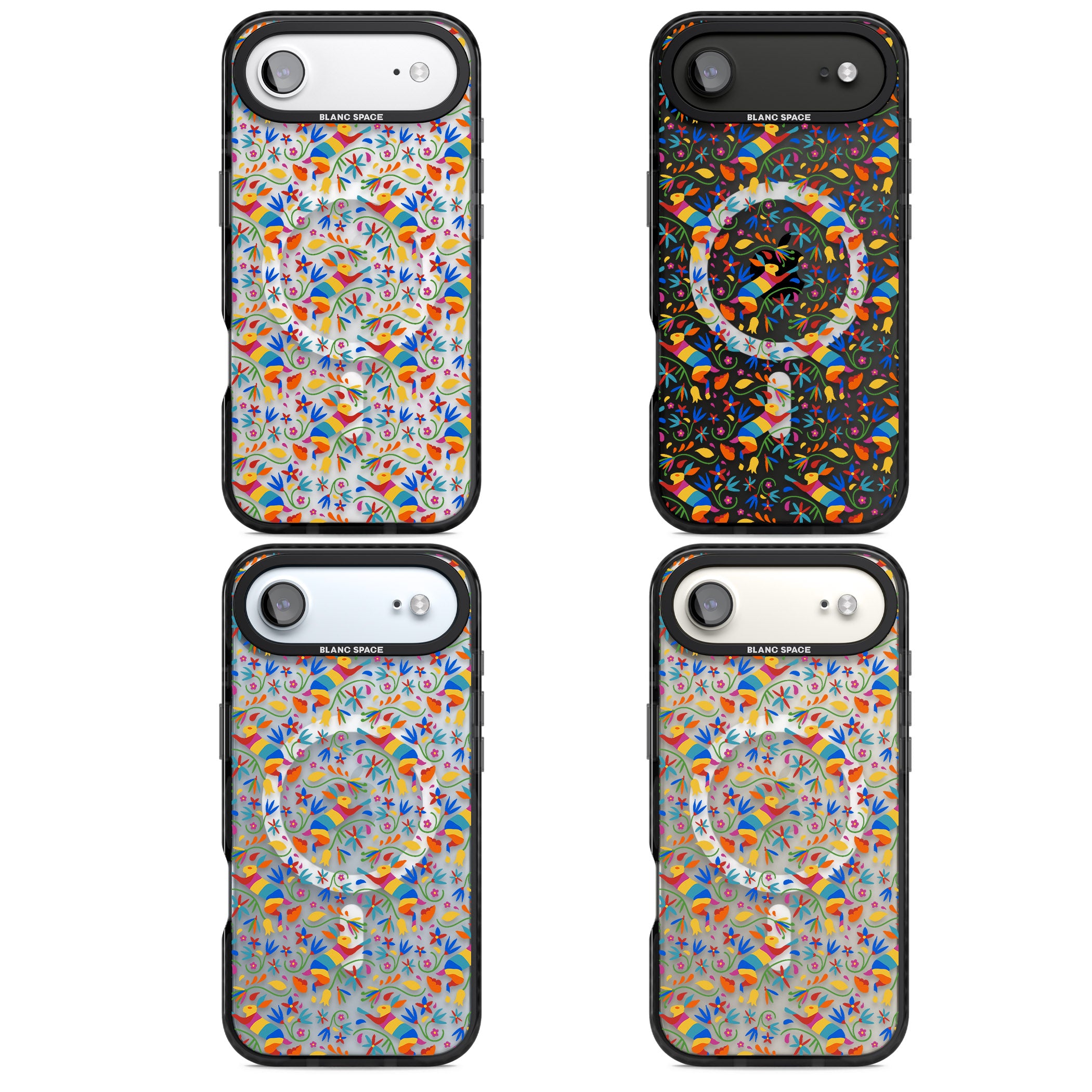Vibrant Floral Mosaic iPhone 17 Air Impact Pro Black Phone Case APT Impact Protection